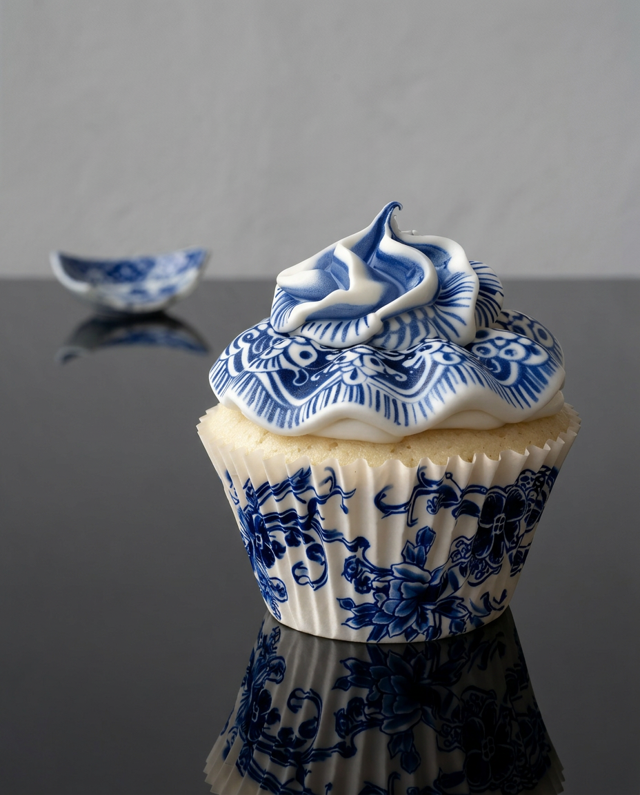 Blauw Glazuurgebak wanddecoratie met blauw geglazuurd gebak