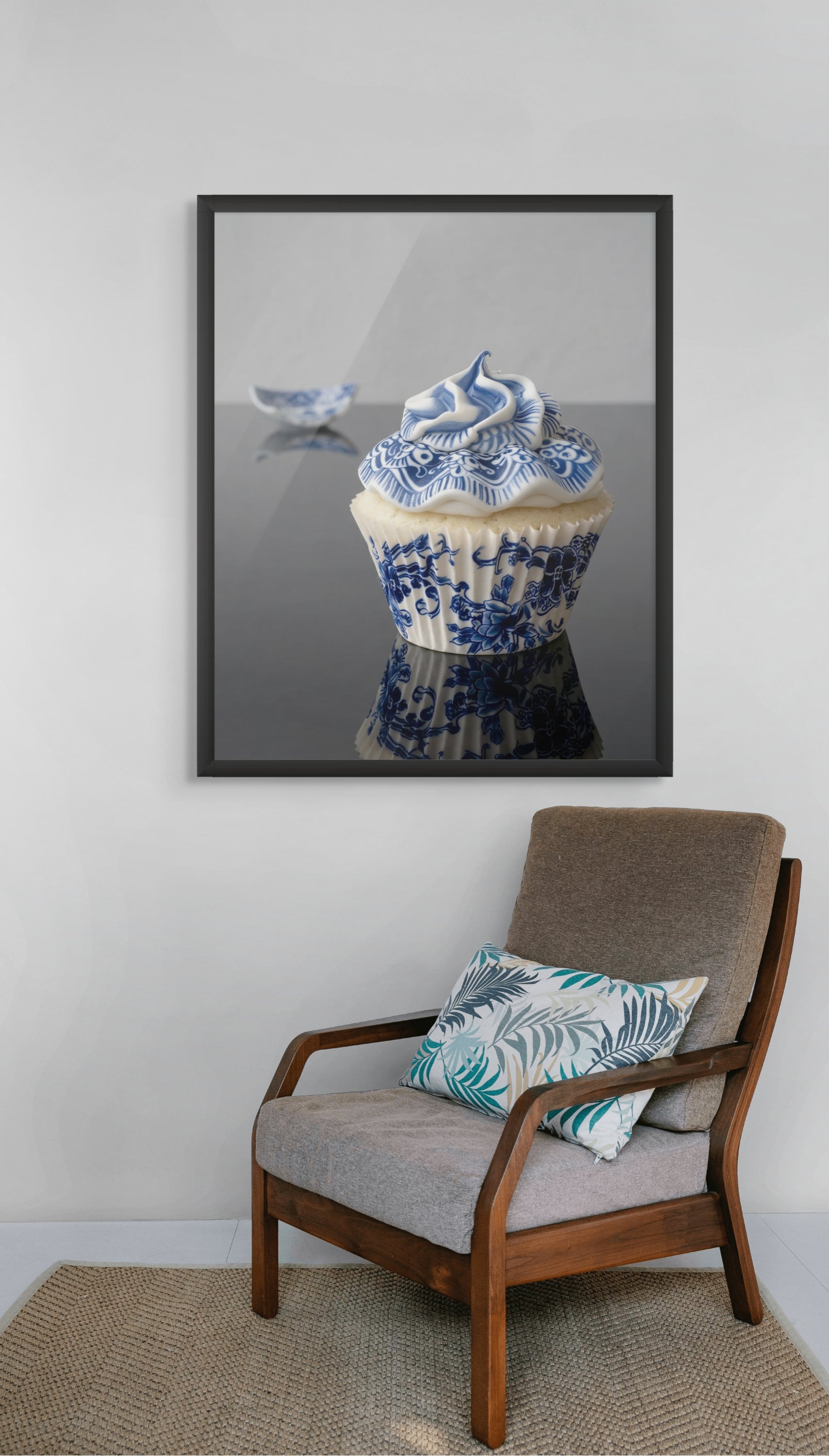 Blauw Glazuur Taart Wanddecoratie – Patisserie Keuken Canvas Print