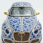 Blauwe Boulevard Racer wanddecoratie met blauwe racewagen