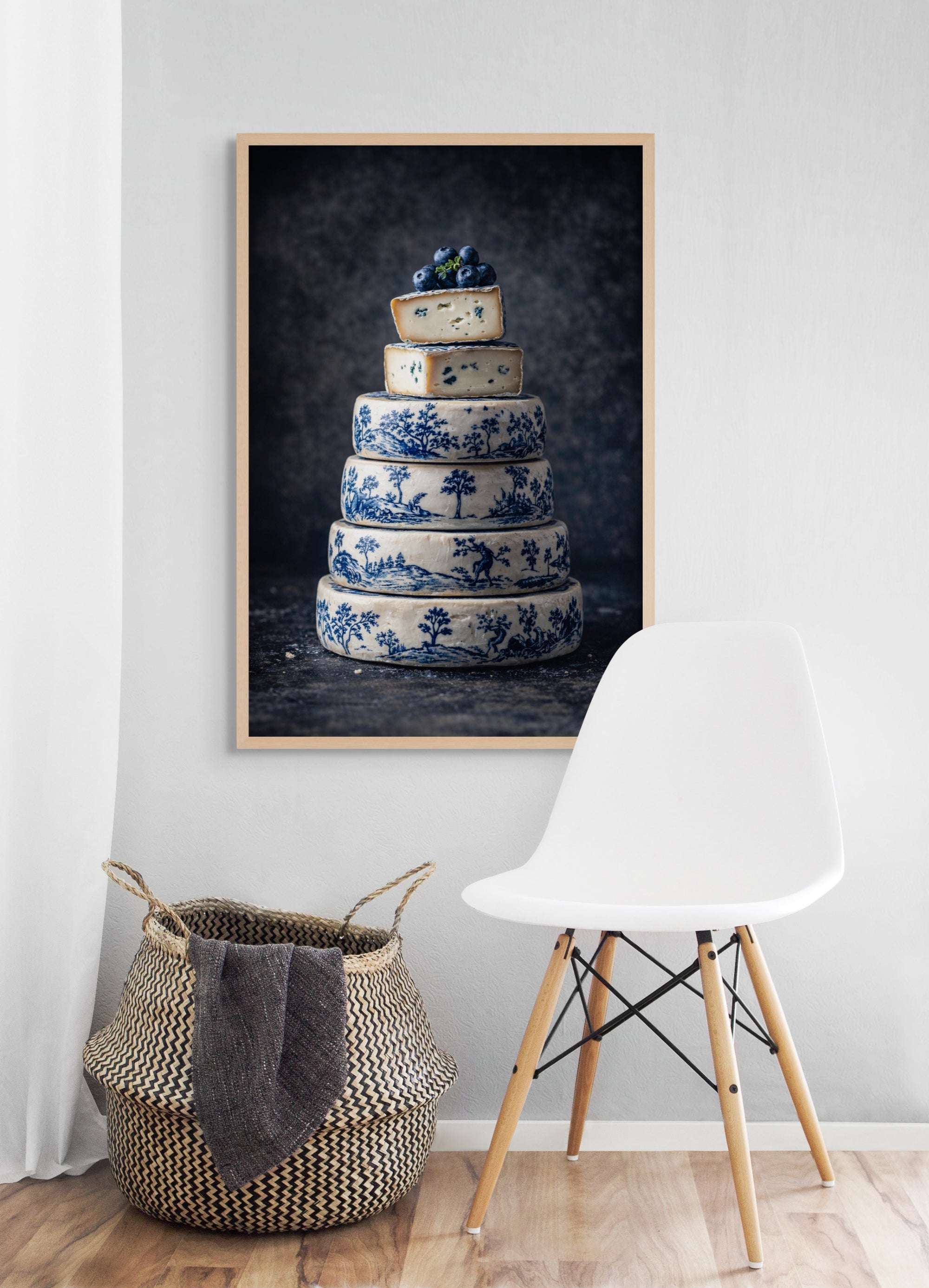 Delfts Blauw Kaastoren Wanddecoratie – Nederlands Keuken Canvas Print