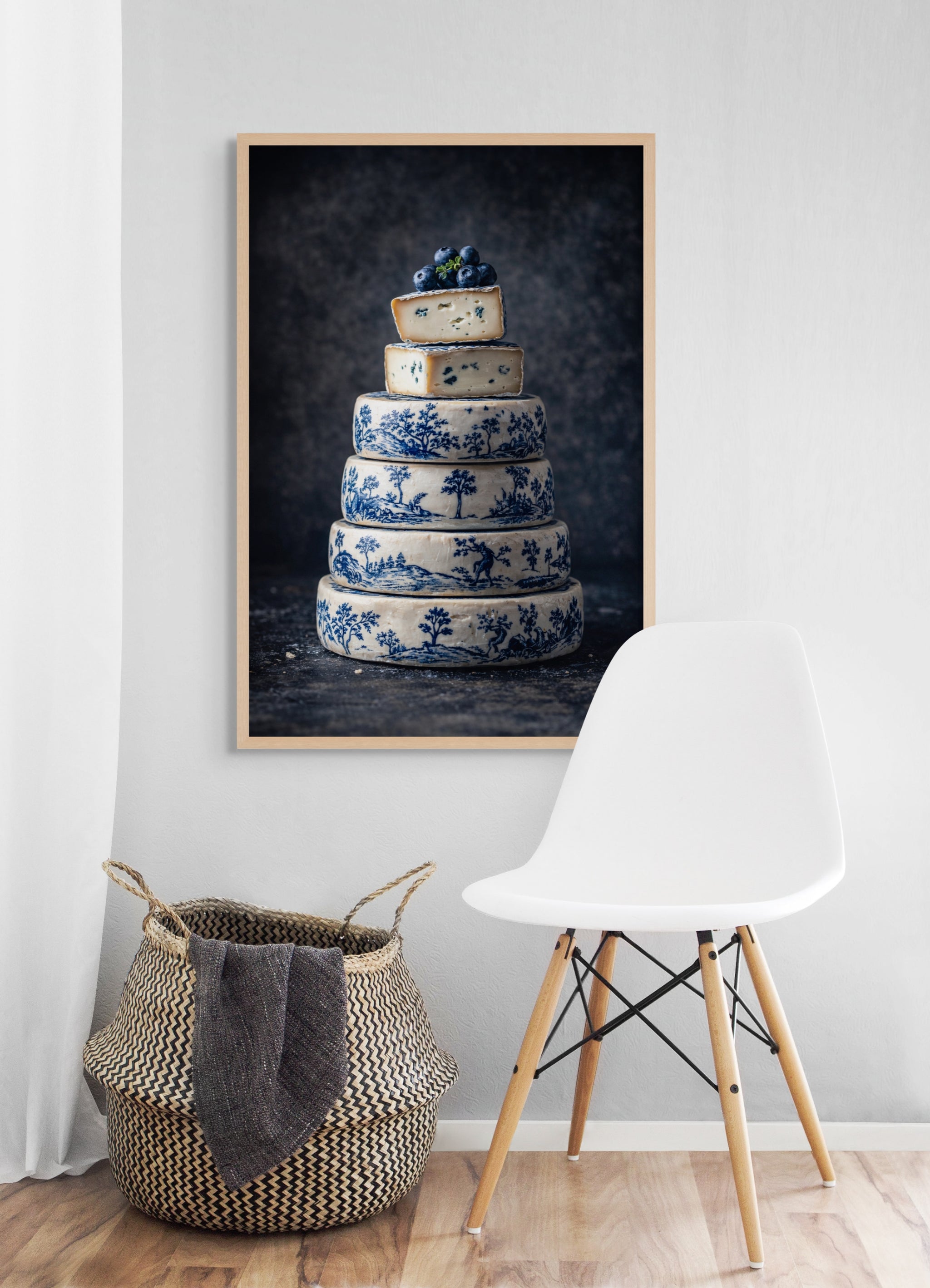 Delfts Blauw Kaastoren Wanddecoratie – Nederlands Keuken Canvas Print