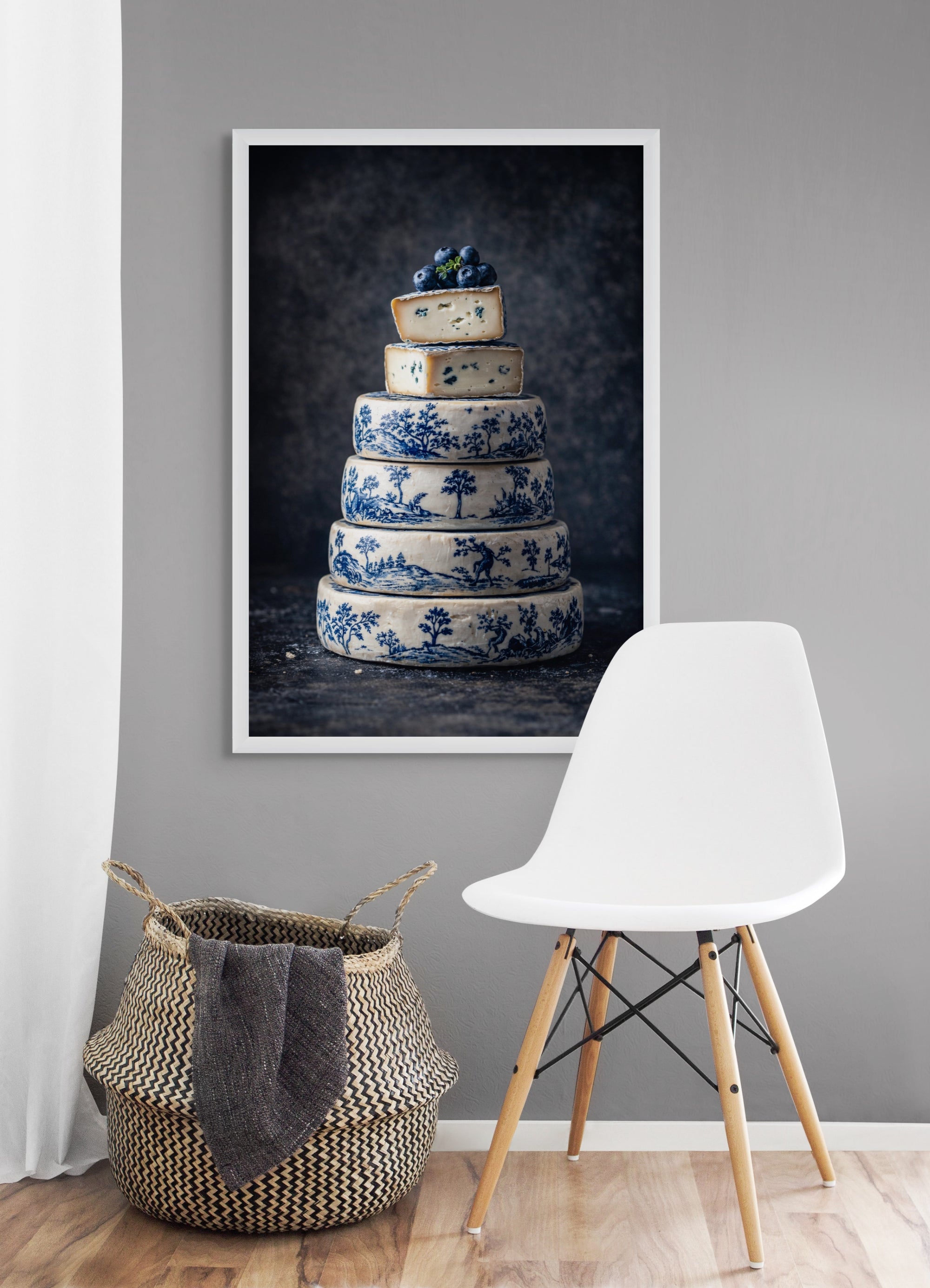 Delfts Blauw Kaastoren Wanddecoratie – Nederlands Keuken Canvas Print