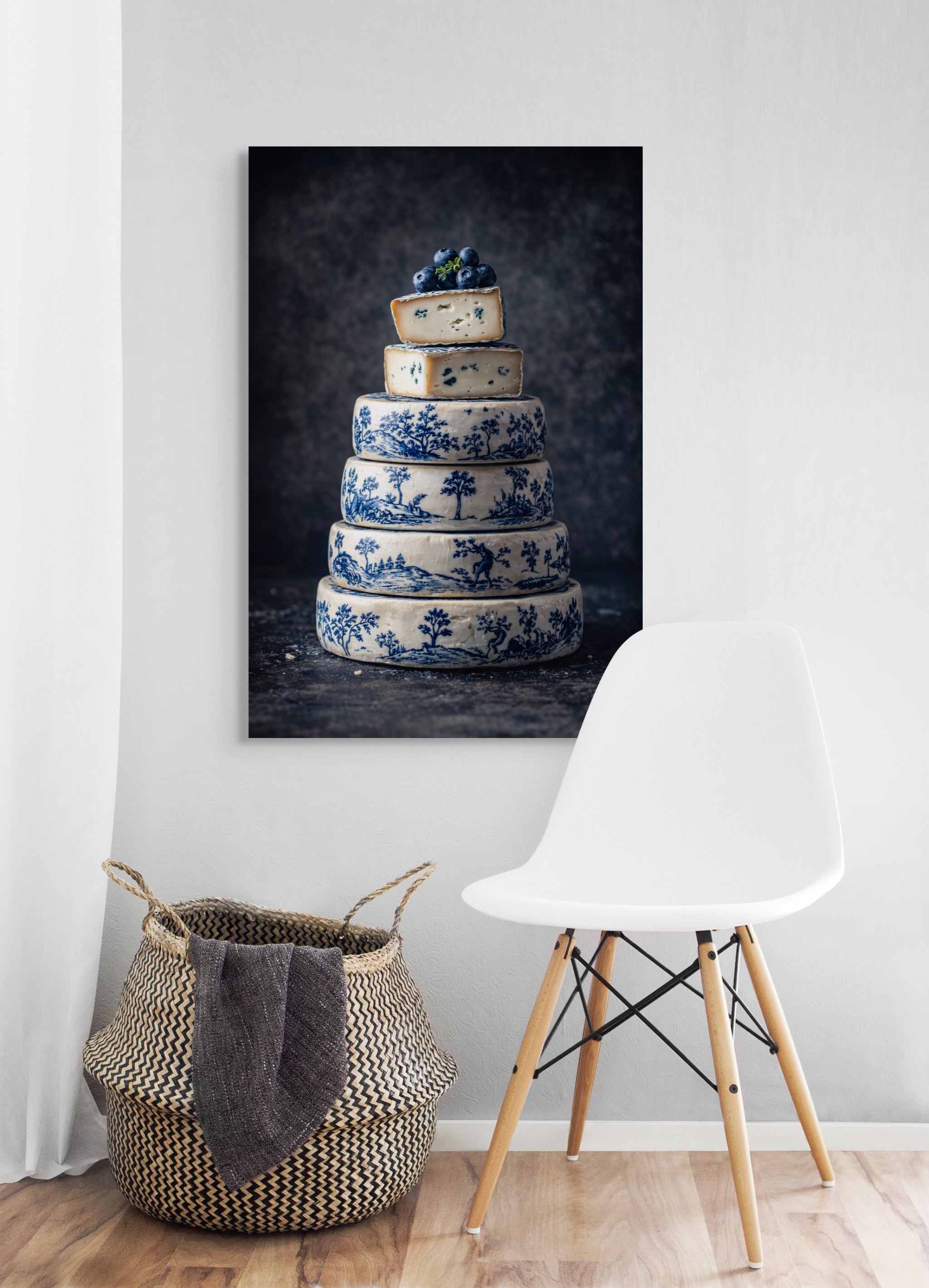Delfts Blauw Kaastoren Wanddecoratie – Nederlands Keuken Canvas Print