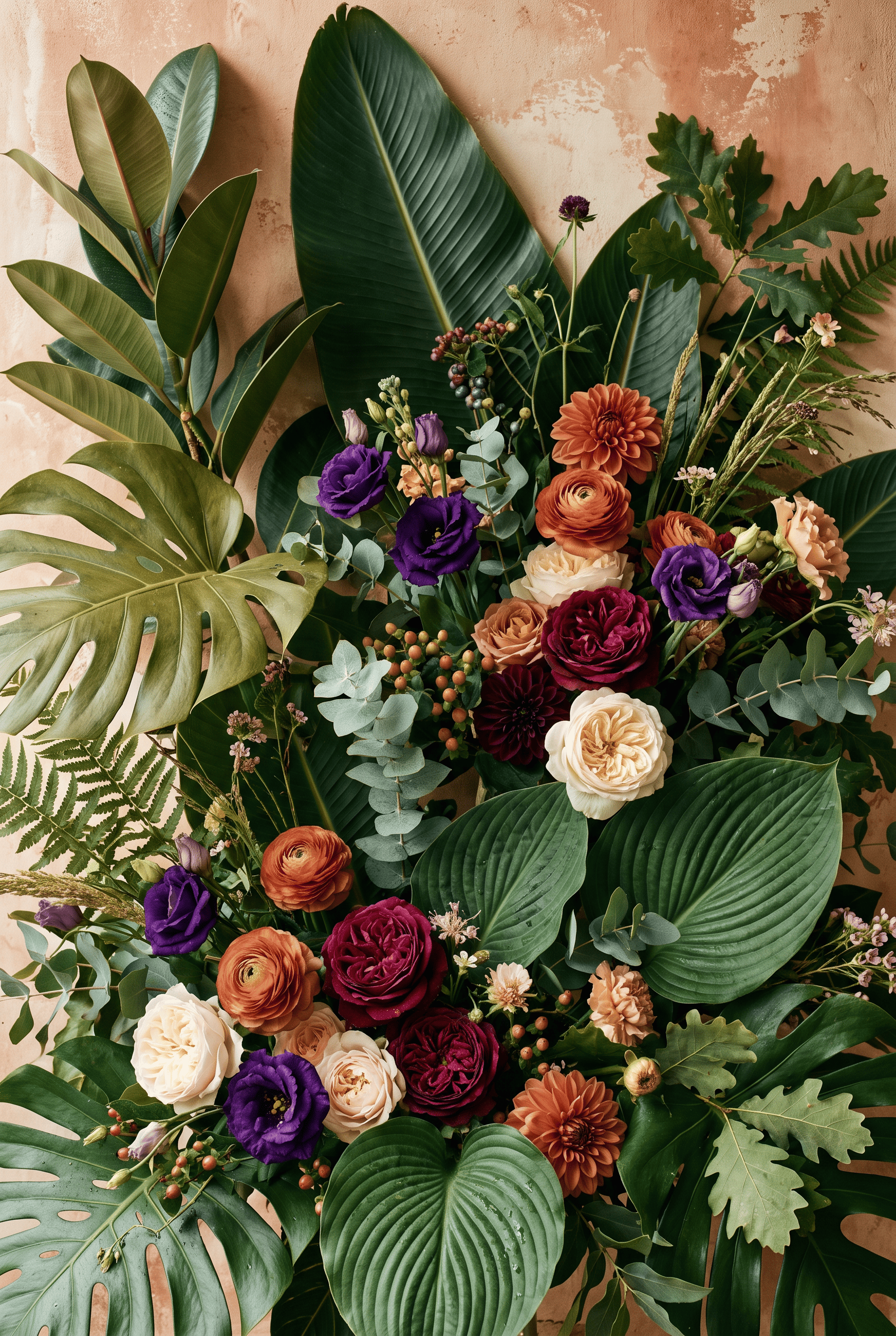 Bloemen en Bladeren – weelderig botanisch arrangement
