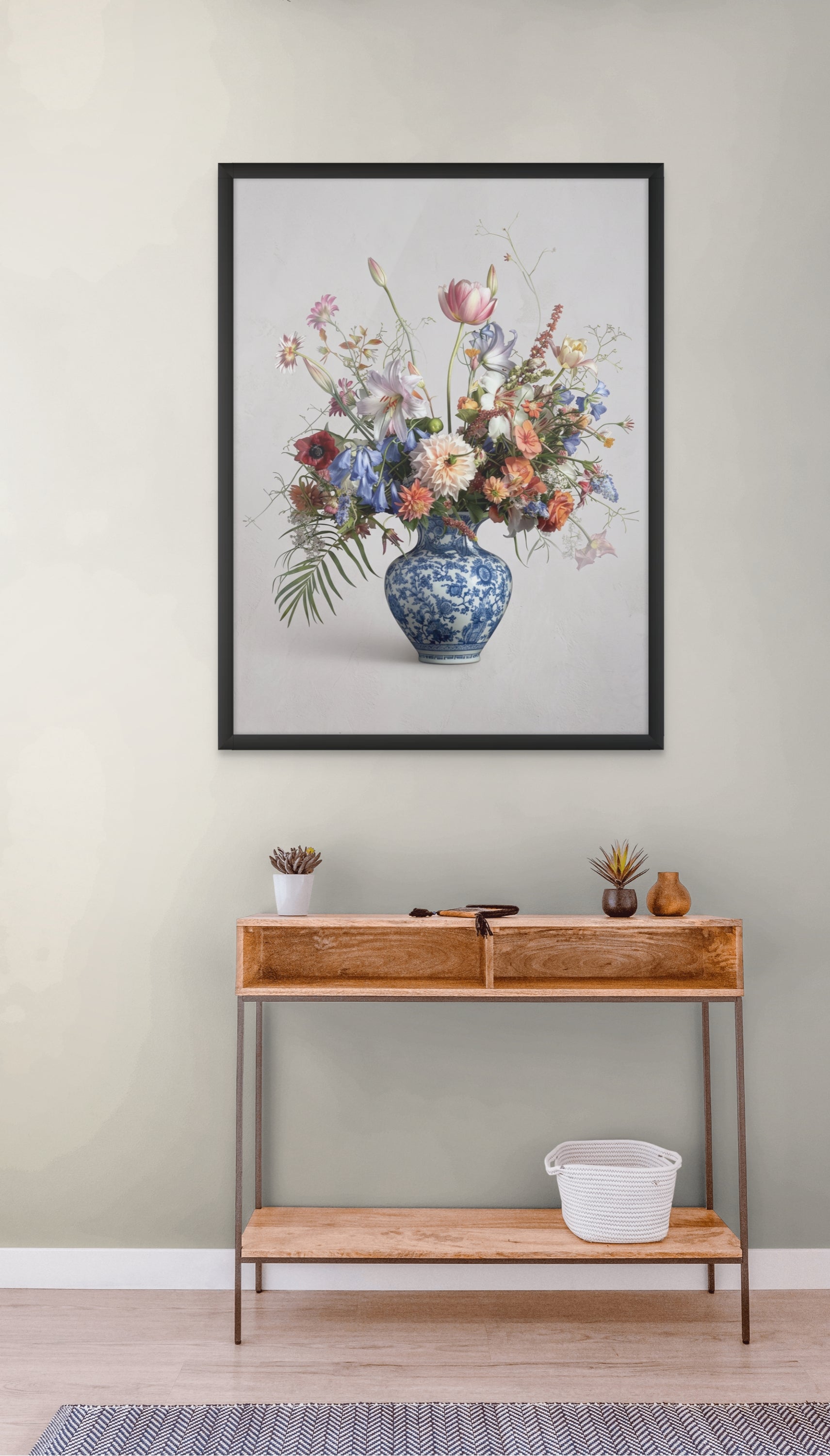 Delfts Blauw Bloemen Wanddecoratie – Hollandse Chaos Canvas Print