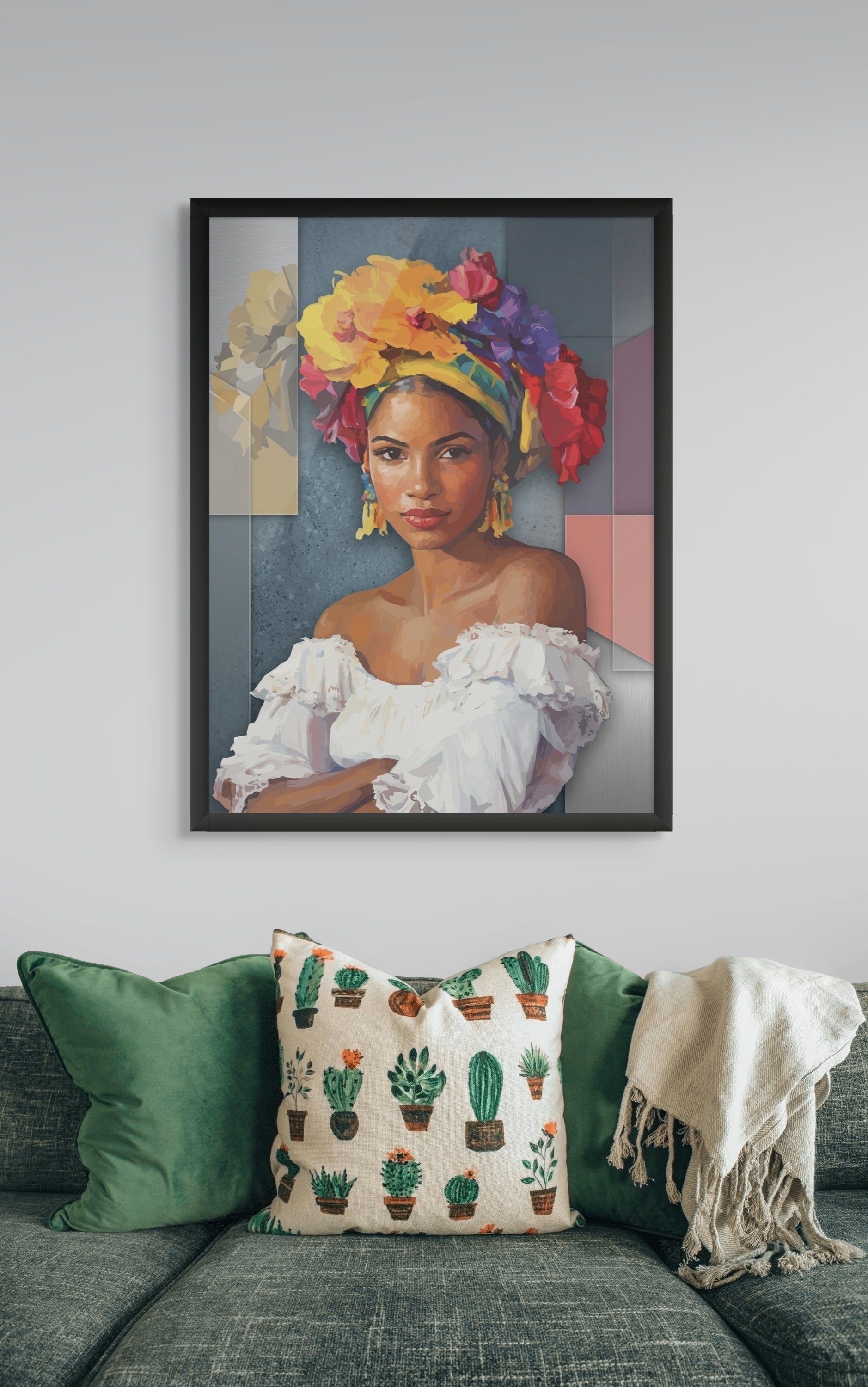 Bloemendiva Wanddecoratie Gouden Gloed – Glamour Portret Canvas Print