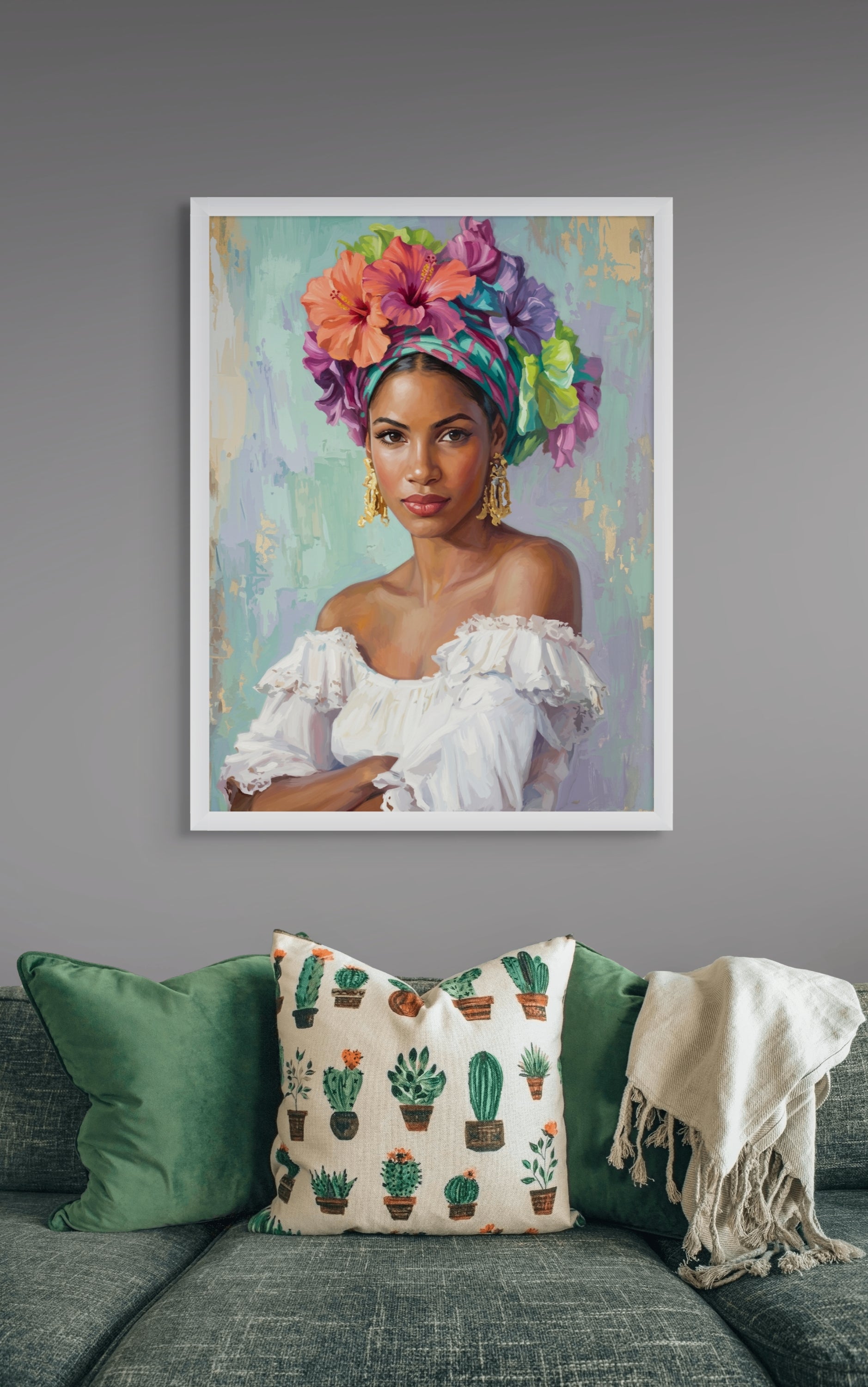 Bloemenkroon Wanddecoratie Zomer – Kleurrijke Bloemen Canvas Print