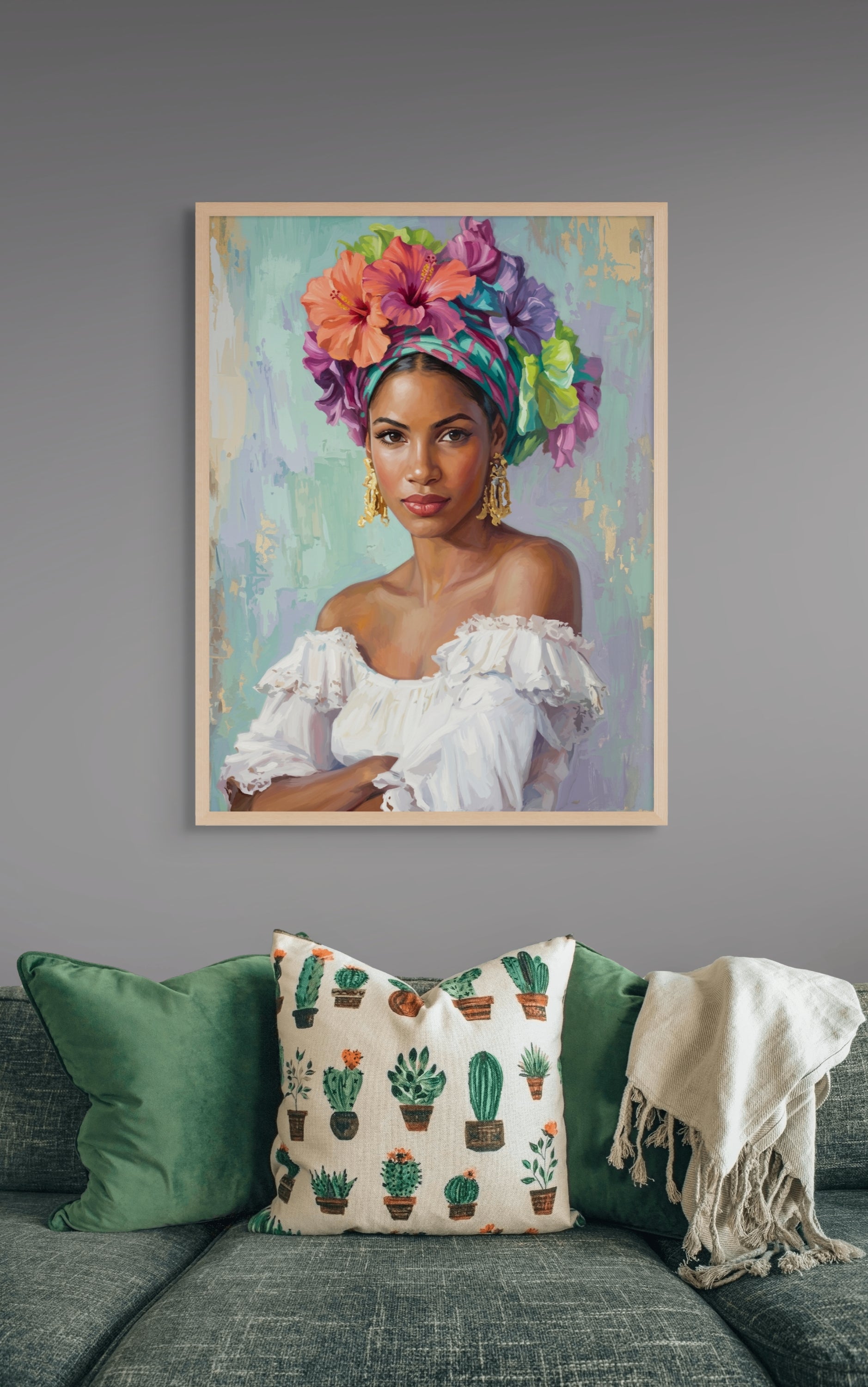 Bloemenkroon Wanddecoratie Zomer – Kleurrijke Bloemen Canvas Print
