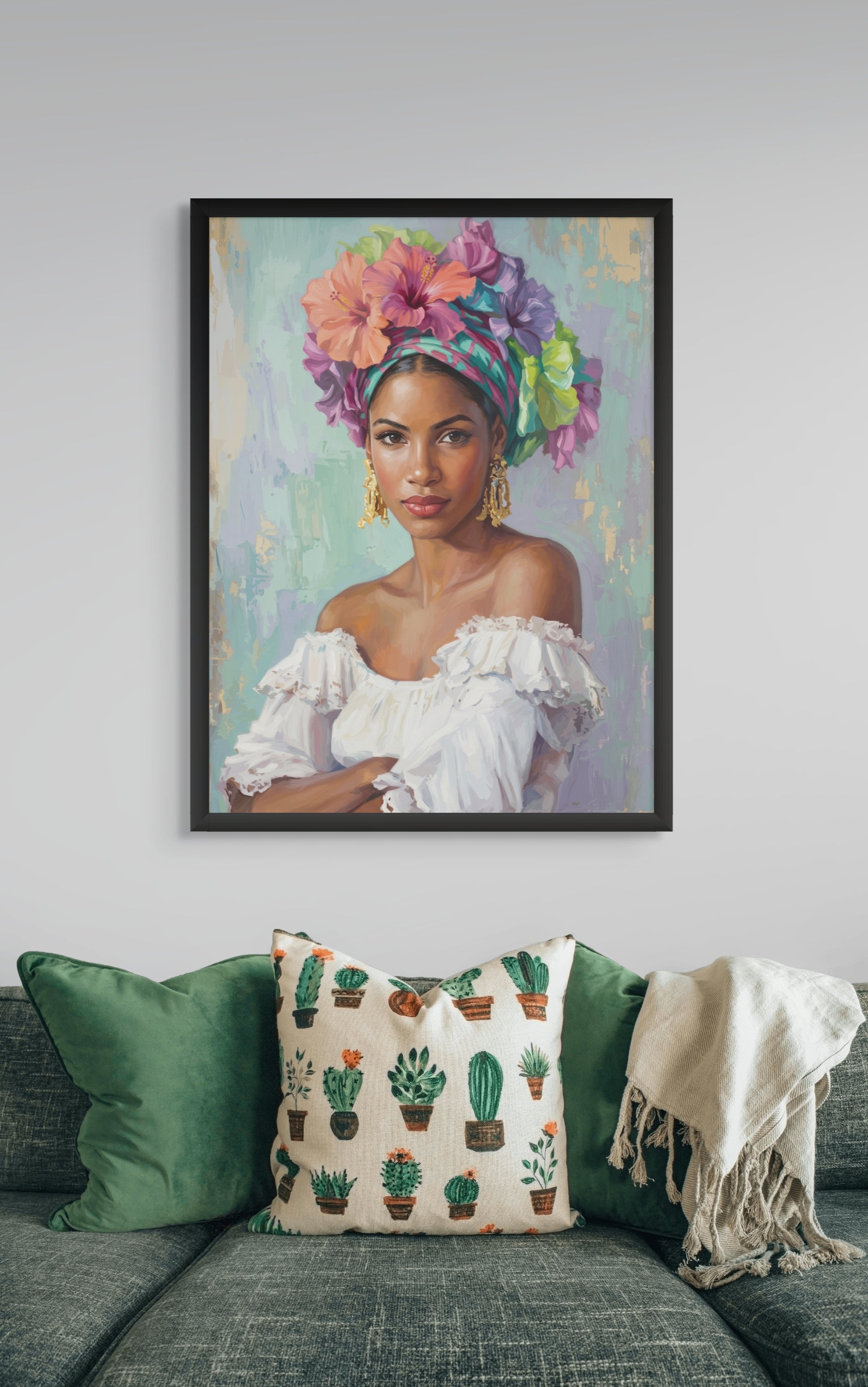 Bloemenkroon Wanddecoratie Zomer – Kleurrijke Bloemen Canvas Print