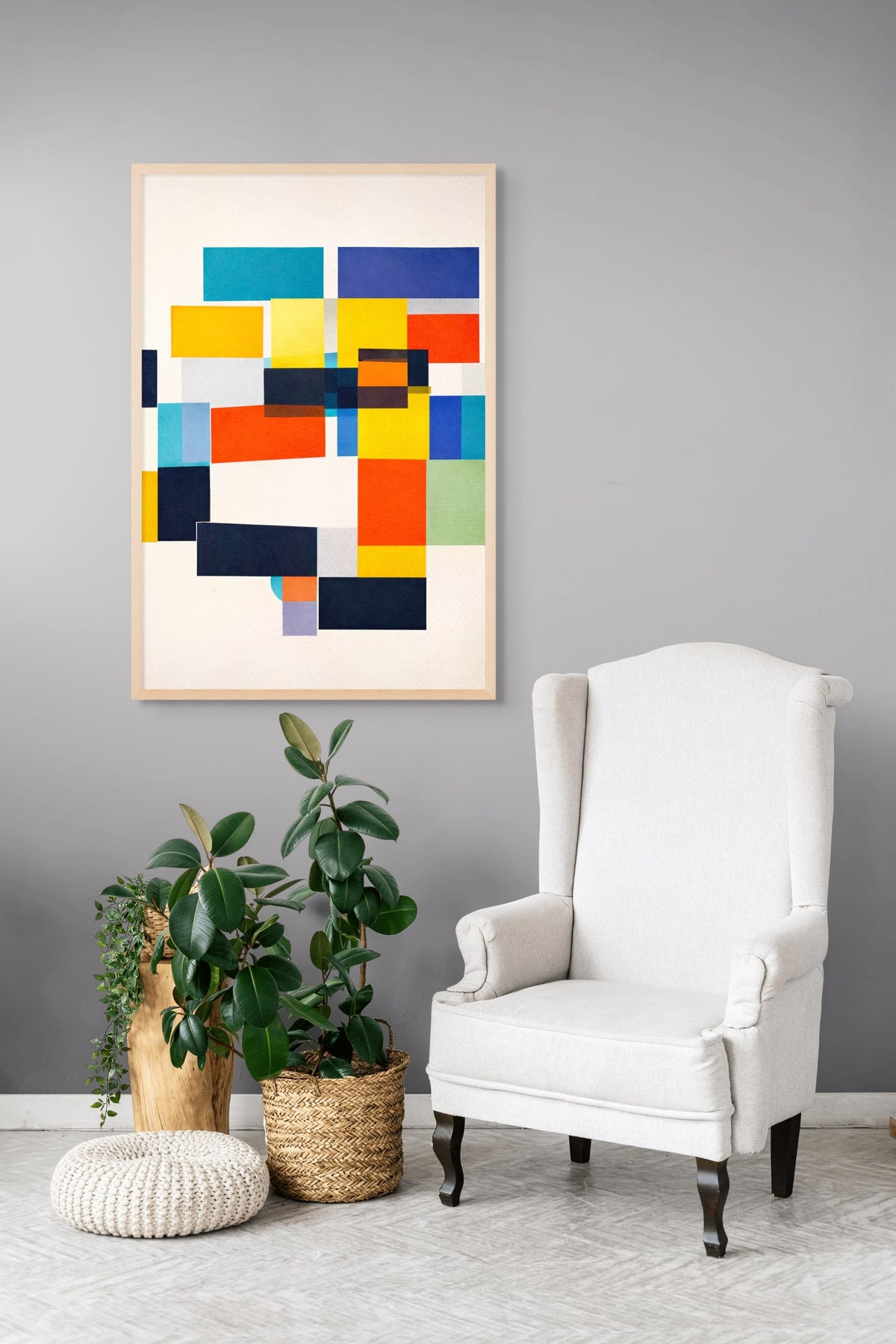 Blokken in de Beatstand Schilderij