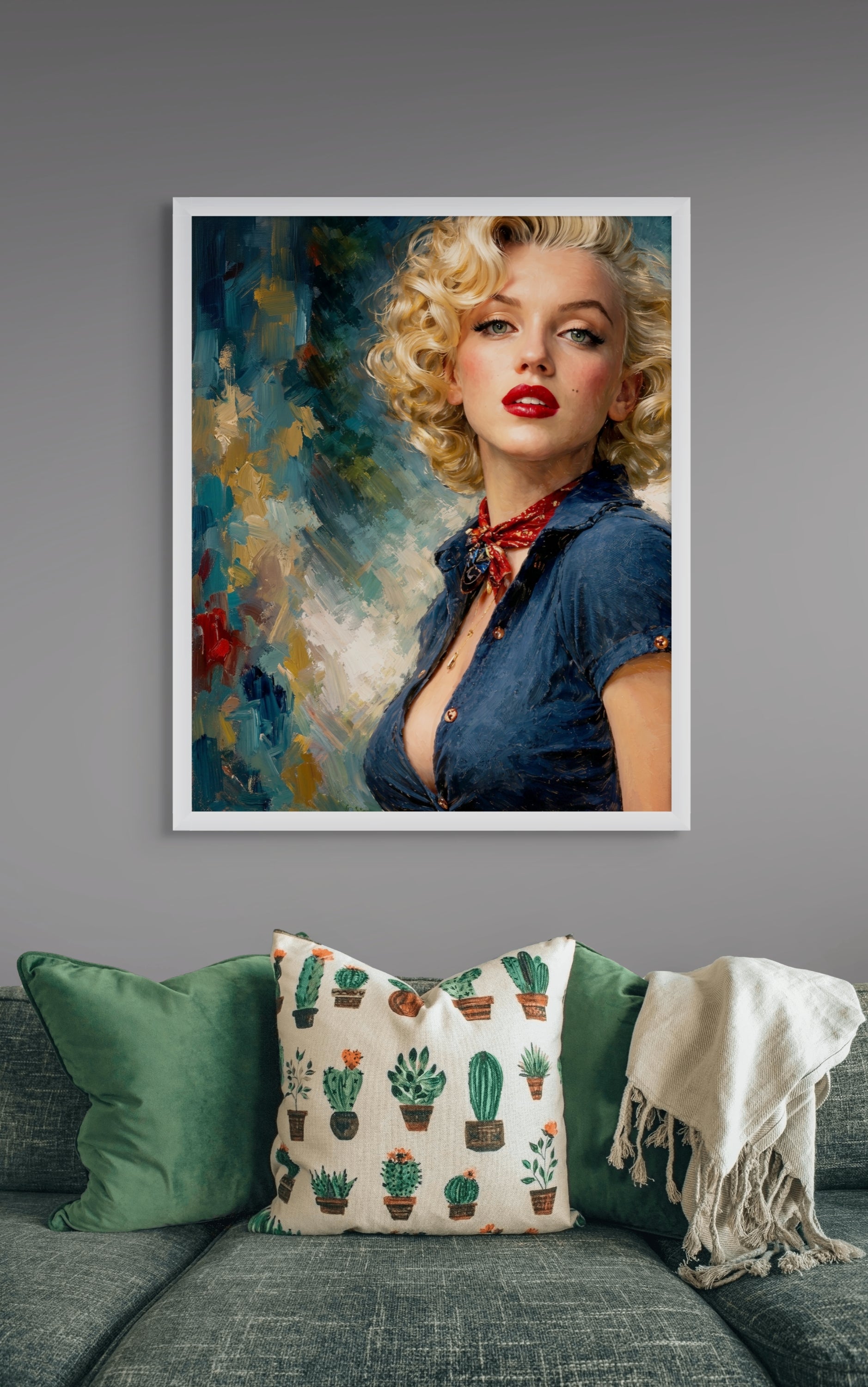 Vrouw Portret Wanddecoratie Modern – Stijlvolle Canvas of Aluminium Print