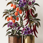 Botanical Chili Bloom Arrangement wanddecoratie met chili's en bloemen