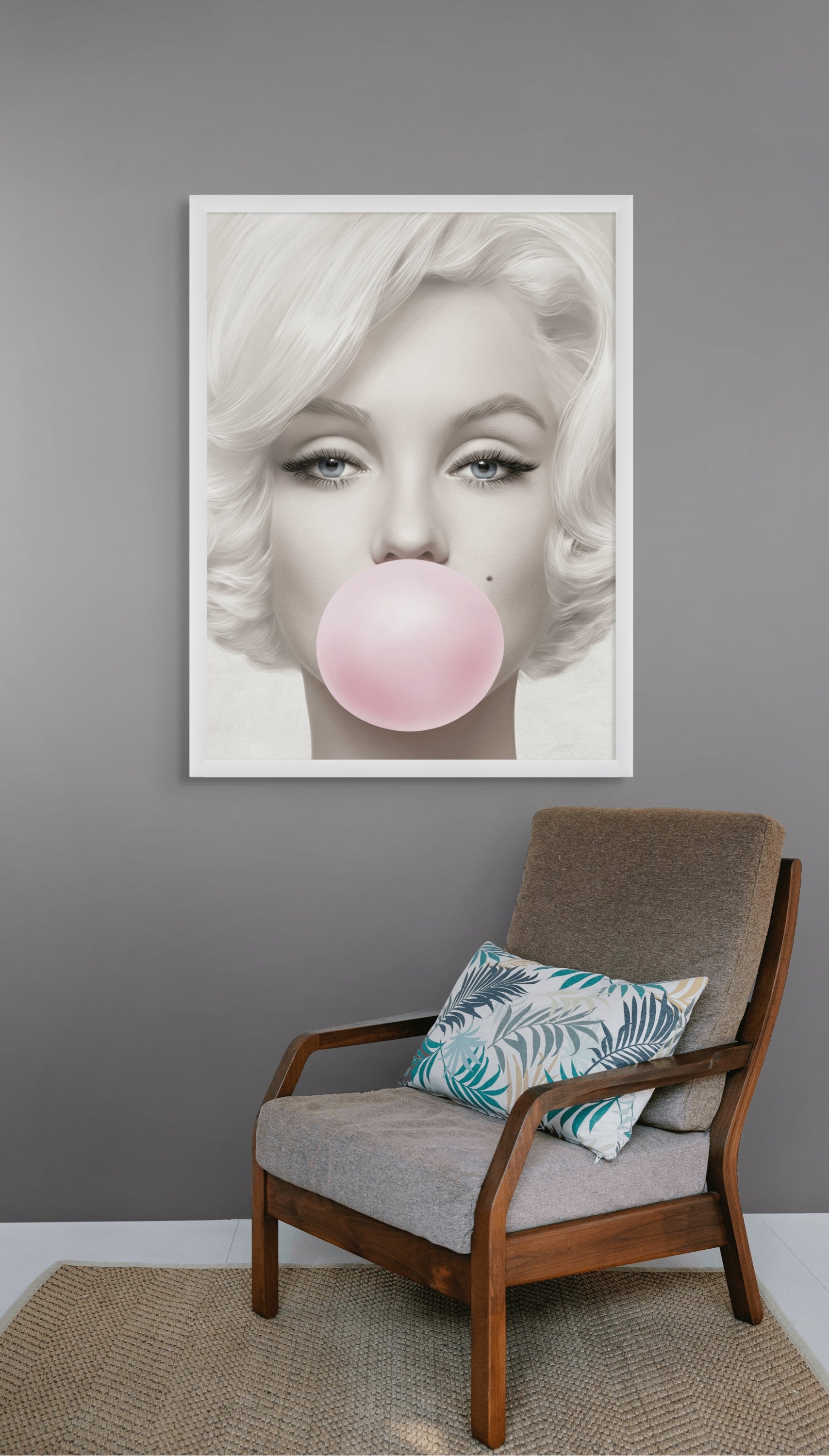 Glamour Vrouw Wanddecoratie Bubble – Moderne Pop Art Canvas Print