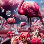 Flamingo Tropisch Wanddecoratie Roze – Kleurrijke Canvas Woonkamer Print