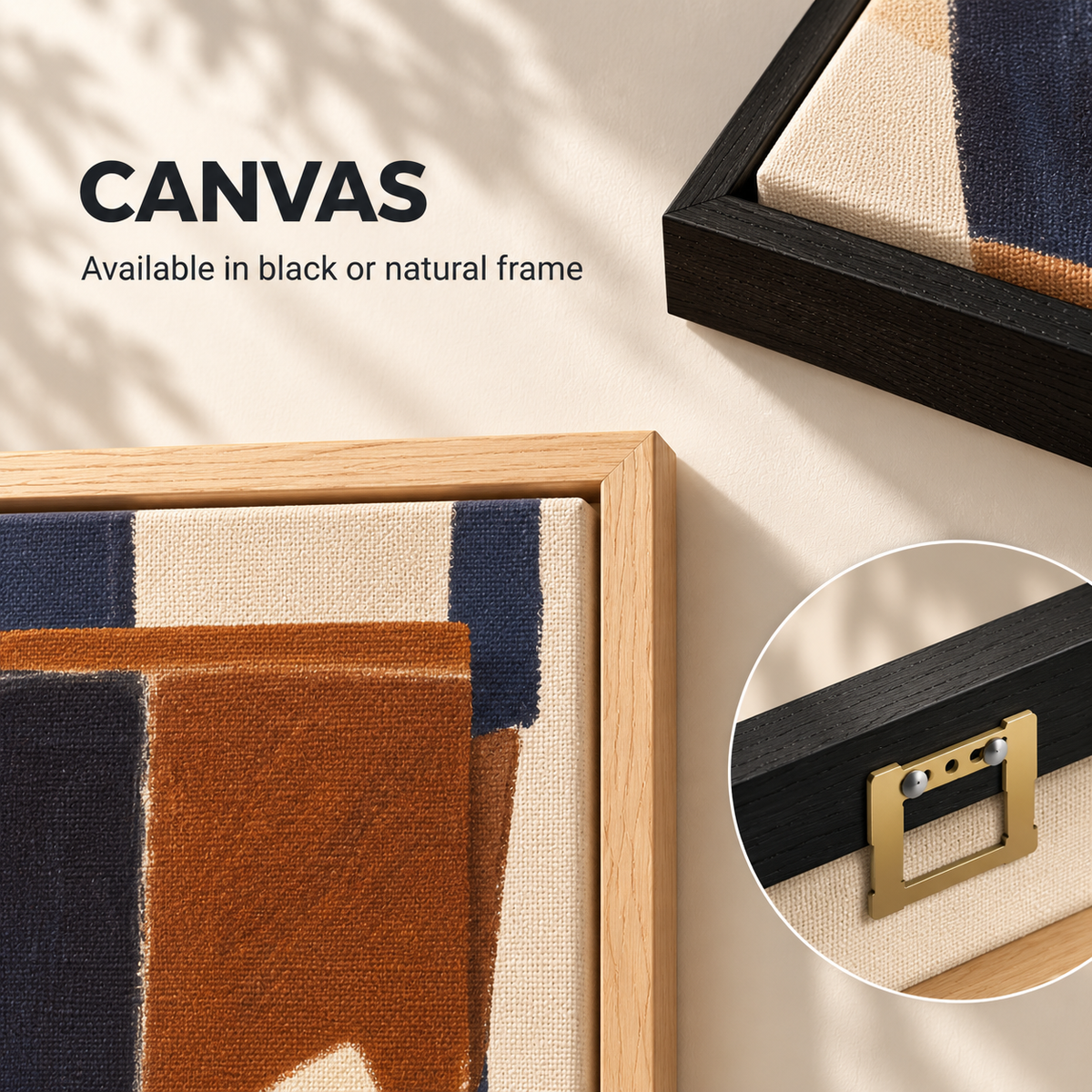 Canvas schilderij verkrijgbaar met zwarte of naturel houten baklijst