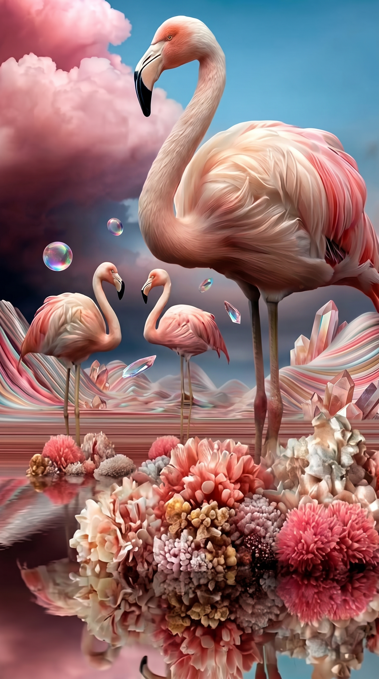 Flamingo Dromerig Tropisch Wanddecoratie – Sfeervolle Canvas Print