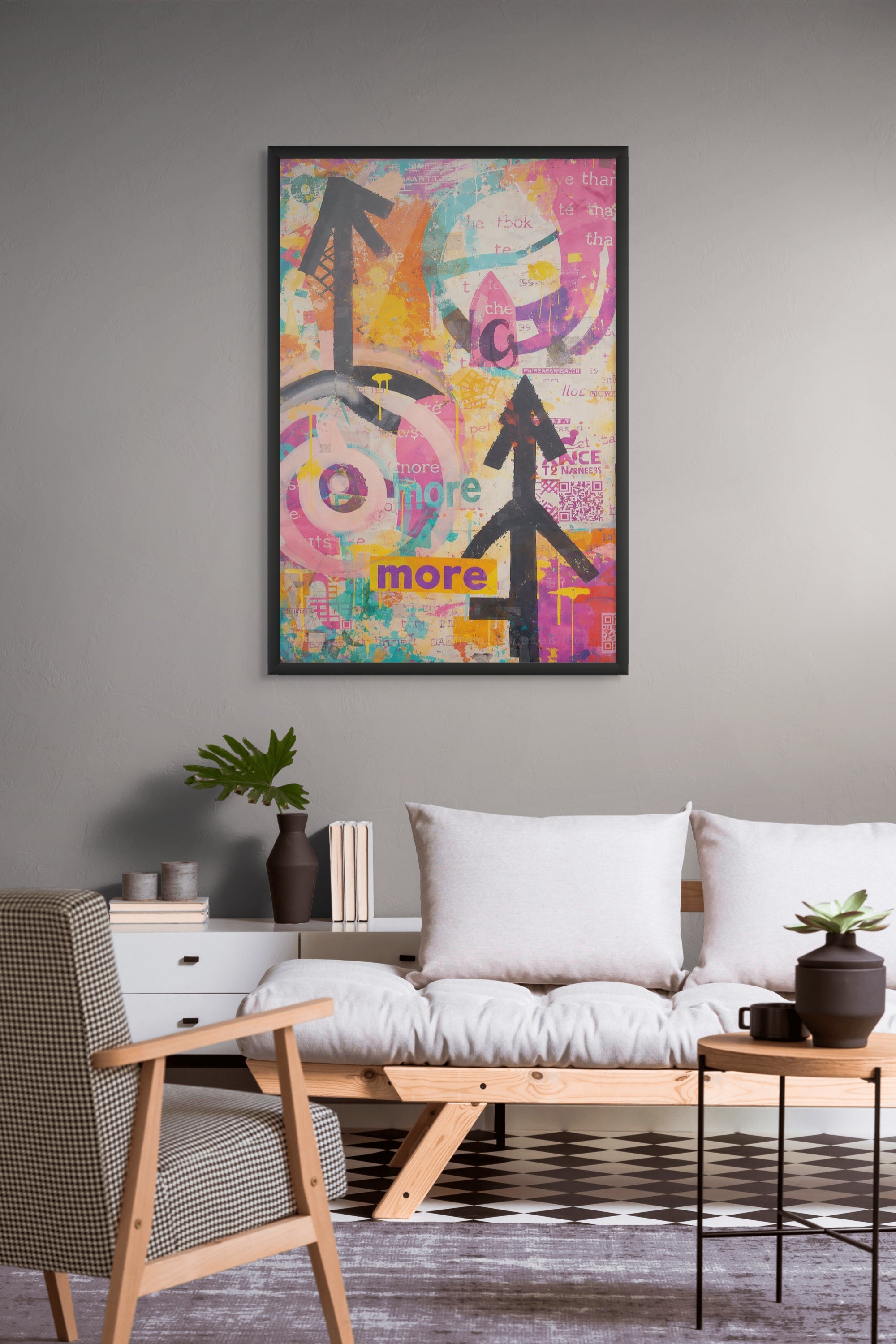 Candy Chaos Wanddecoratie Pop Art – Kleurrijke Speelse Canvas Print