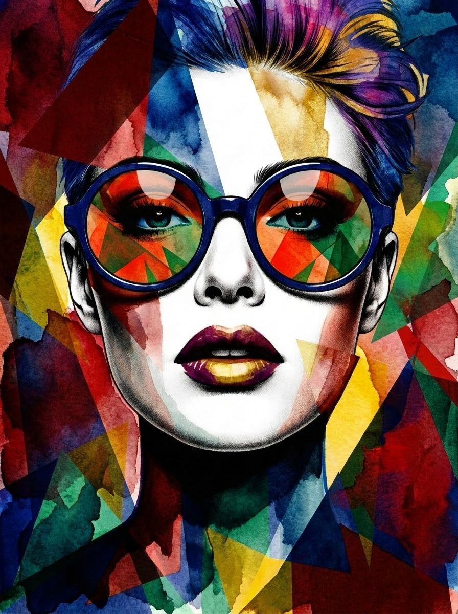 Chromatic Rebel Glow wanddecoratie met kleurrijk rebels portret