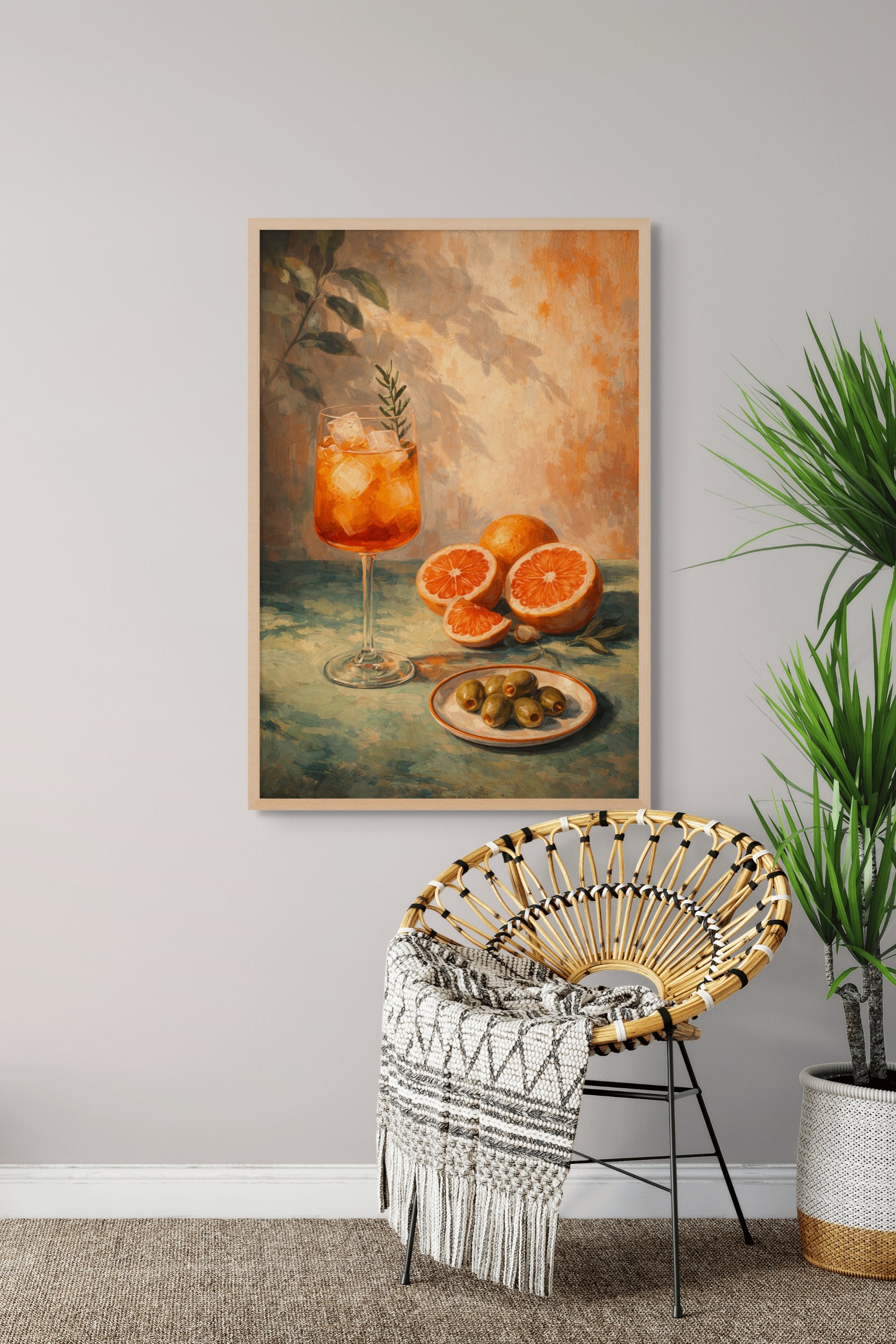 Citrus Cocktail Zonsondergang Wanddecoratie – Zomerse Sfeer Canvas Print