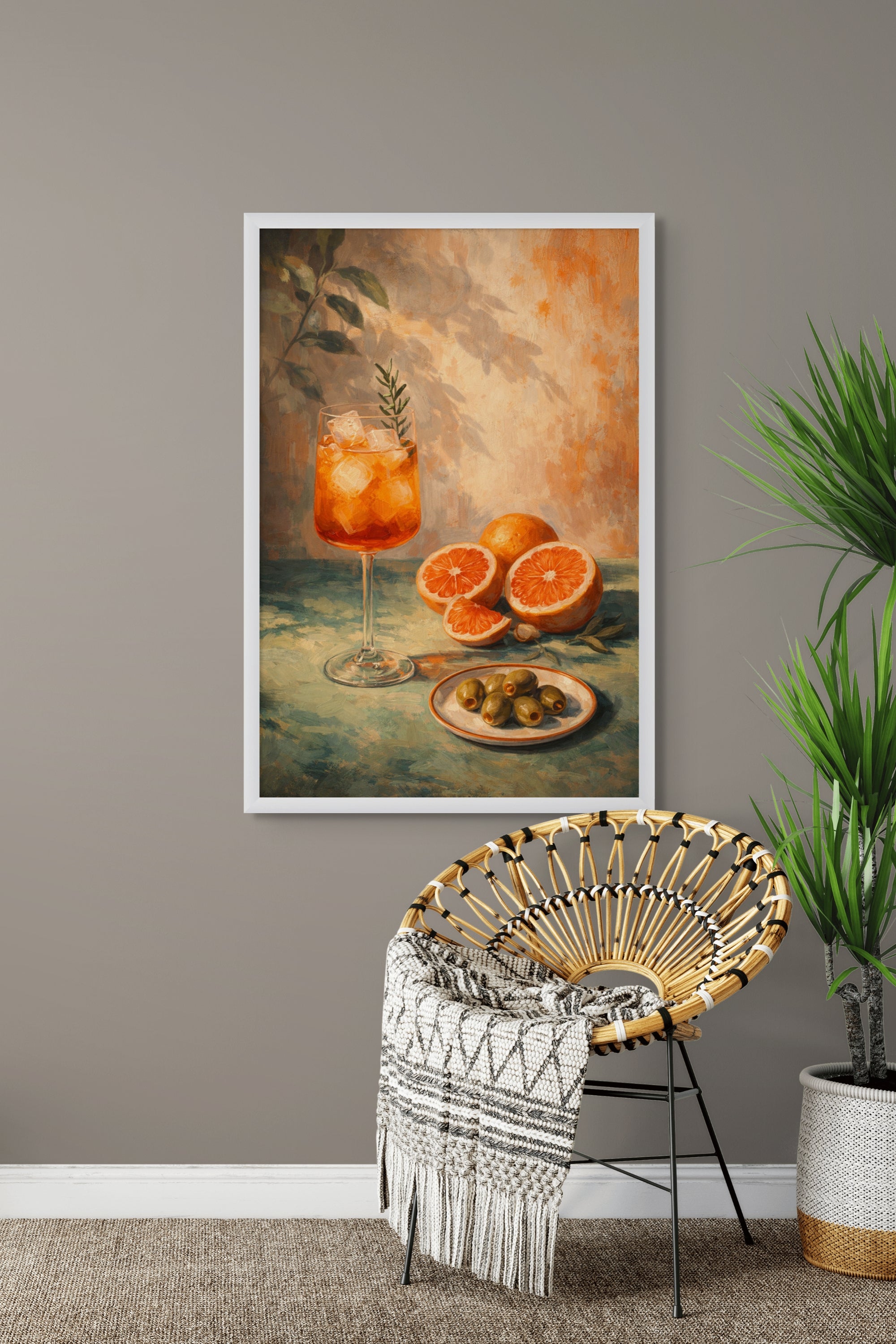 Citrus Cocktail Zonsondergang Wanddecoratie – Zomerse Sfeer Canvas Print