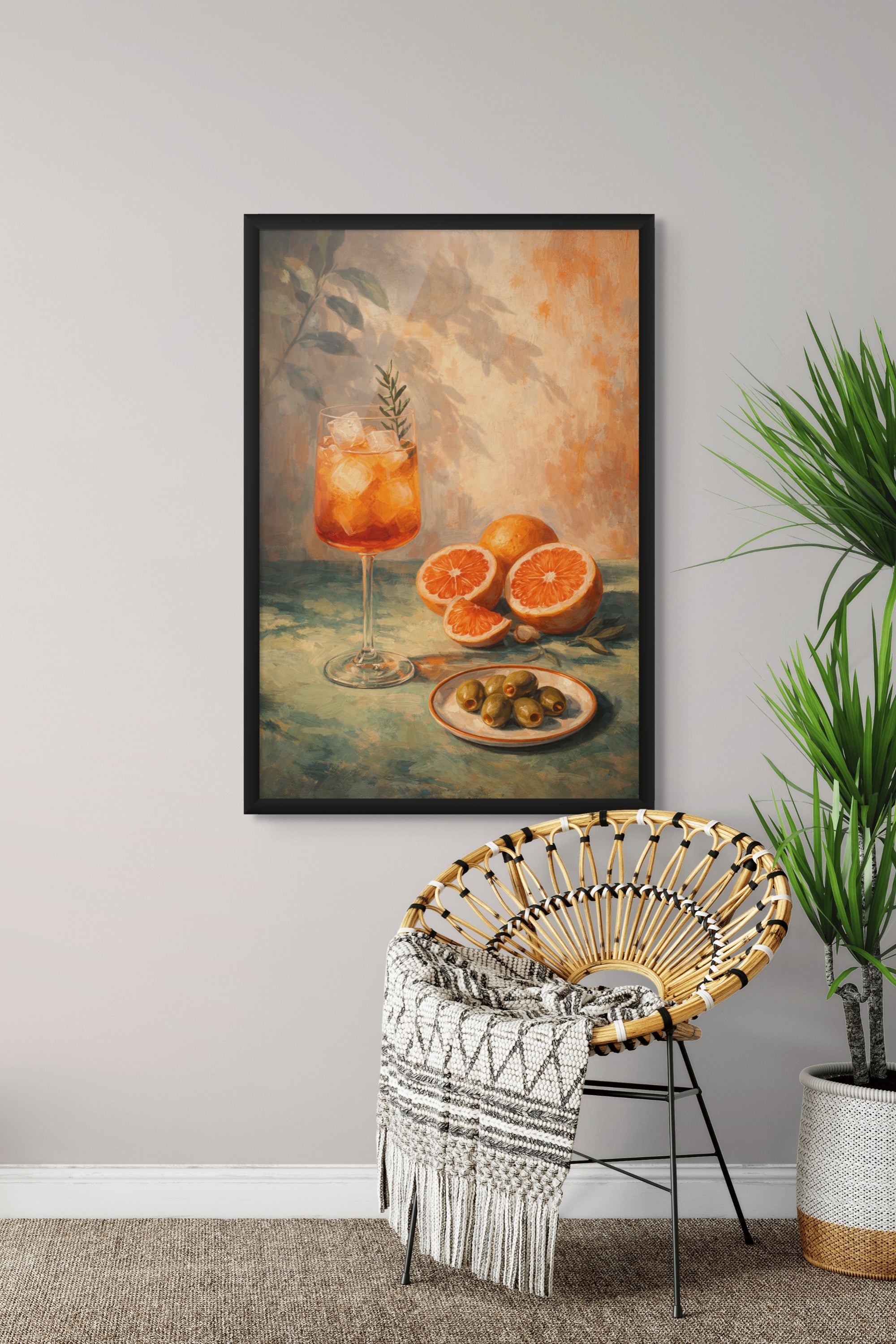 Citrus Cocktail Zonsondergang Wanddecoratie – Zomerse Sfeer Canvas Print