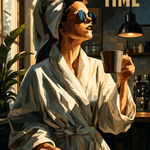 Stylish Fashion Portrait in Silhouette Wall Art