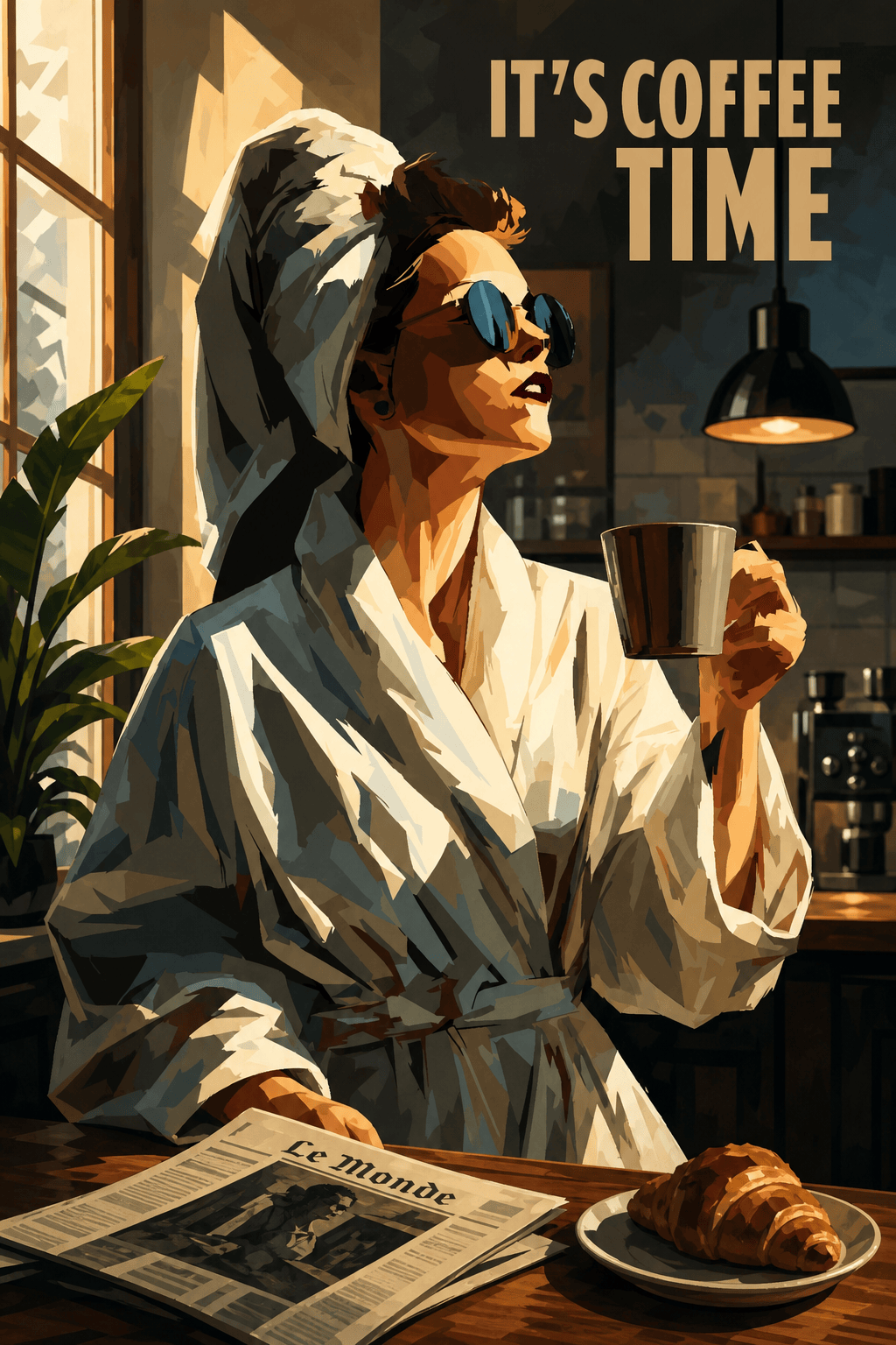 Stylish Fashion Portrait in Silhouette Wall Art