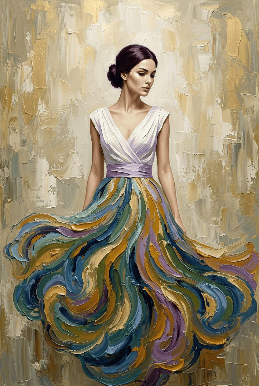 Dans van Zijdezachte Kleuren wanddecoratie | ArtifyCanvas