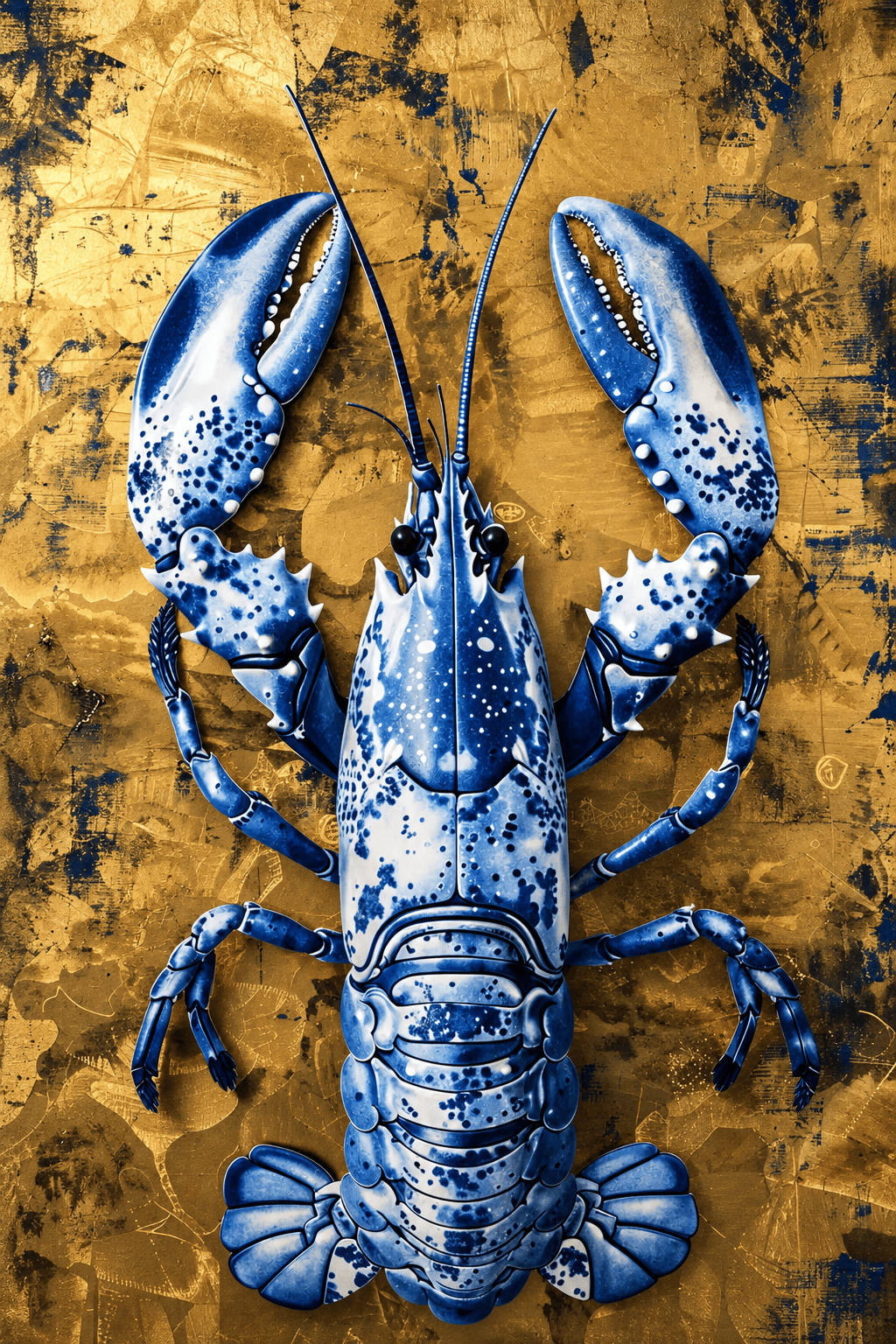 De Blauwe Kreeft van Delft Schilderij