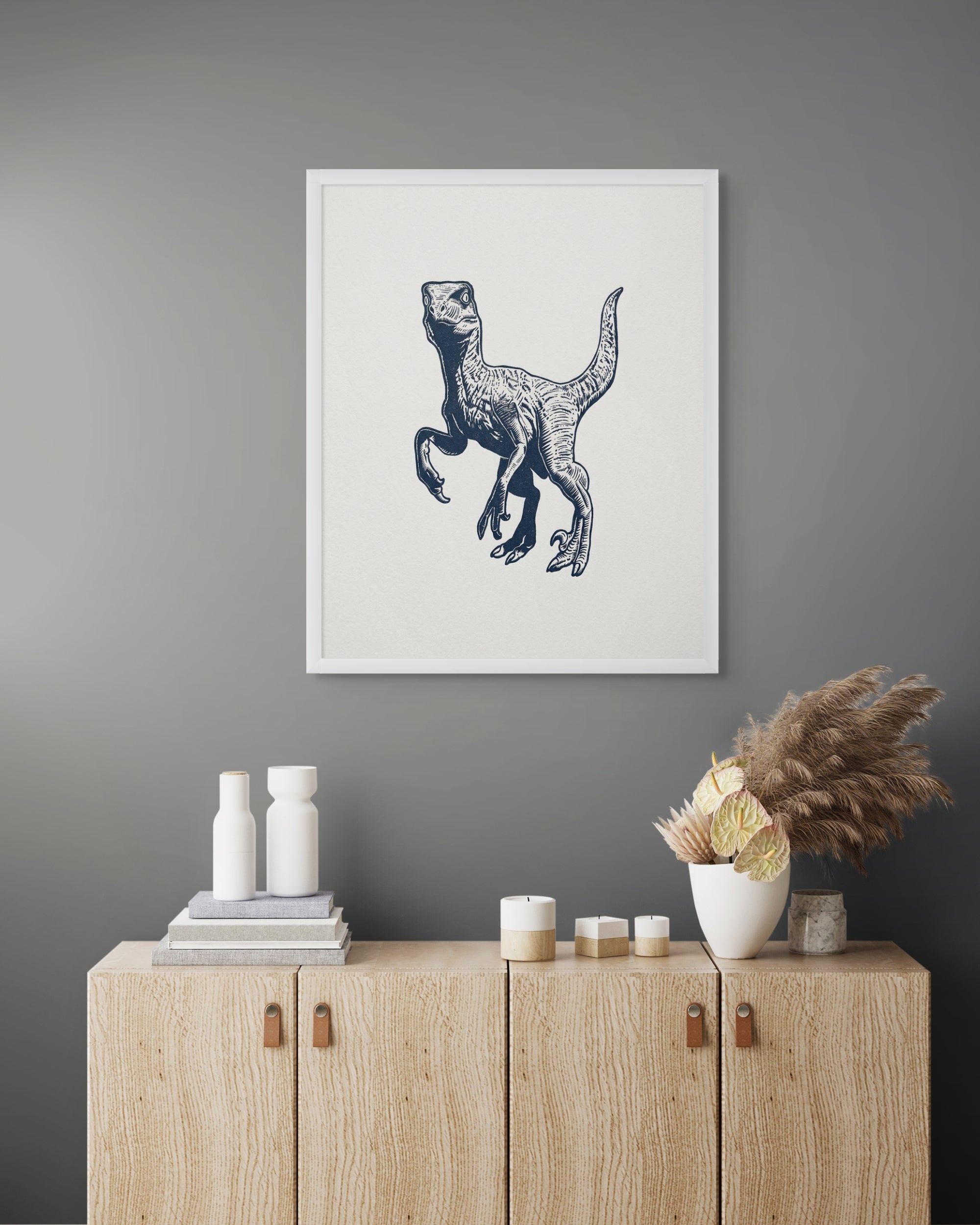 Kleine Dinosaurus Wanddecoratie – Schattig Kinderkamer Canvas Print