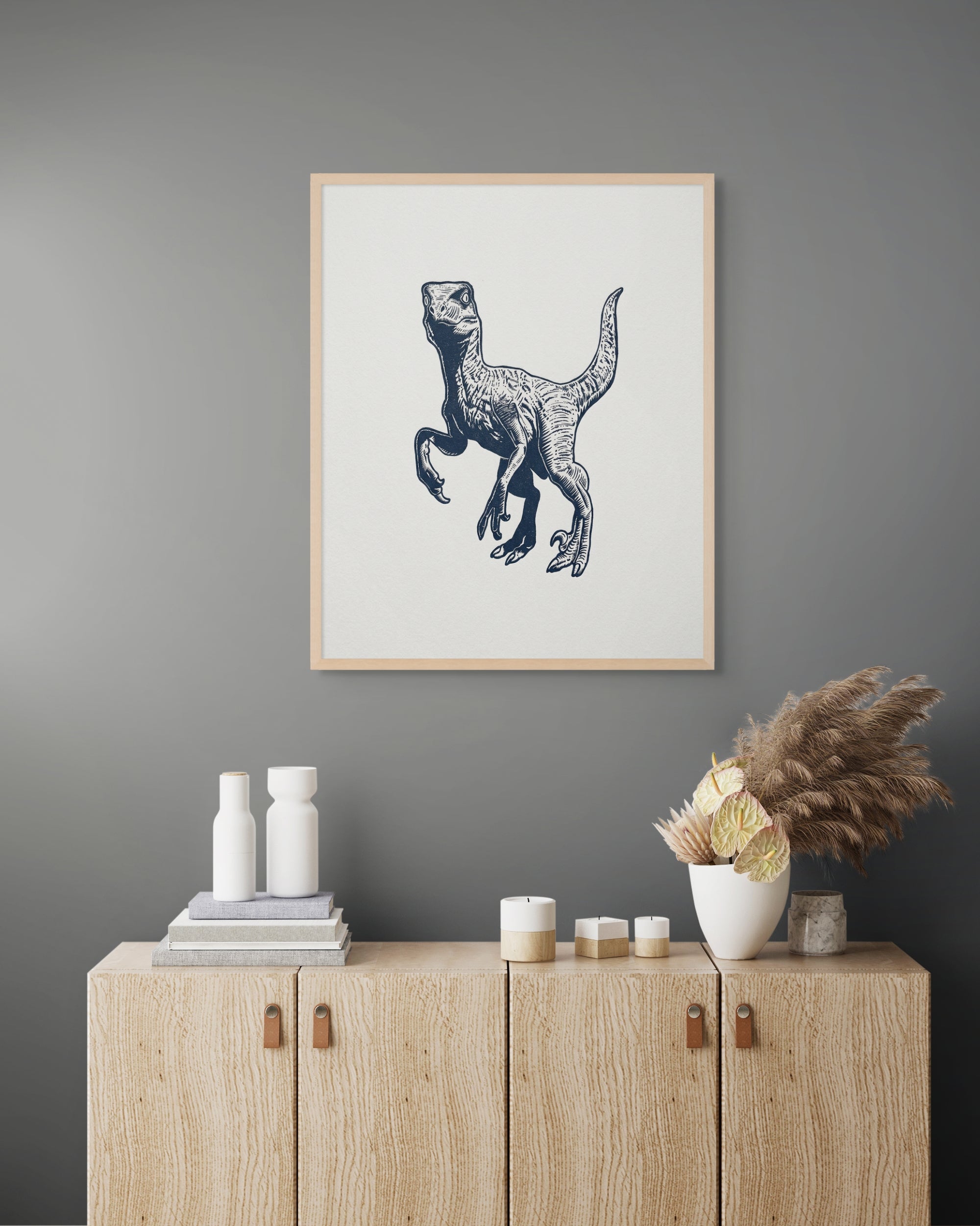 Kleine Dinosaurus Wanddecoratie – Schattig Kinderkamer Canvas Print