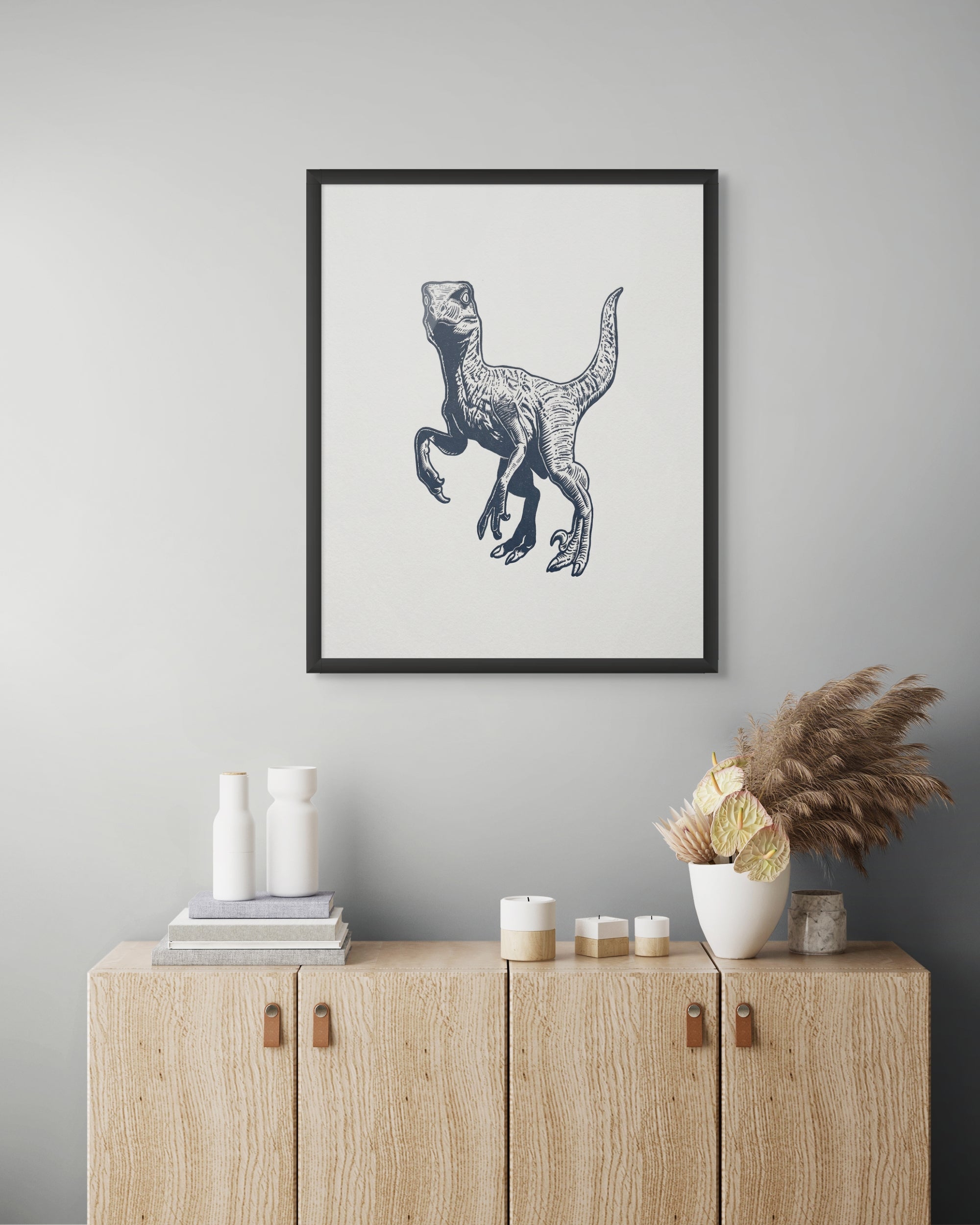 Kleine Dinosaurus Wanddecoratie – Schattig Kinderkamer Canvas Print