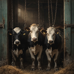 De Nachtploeg van Boer Bas wanddecoratie met boerderijdieren in het nachtelijk licht