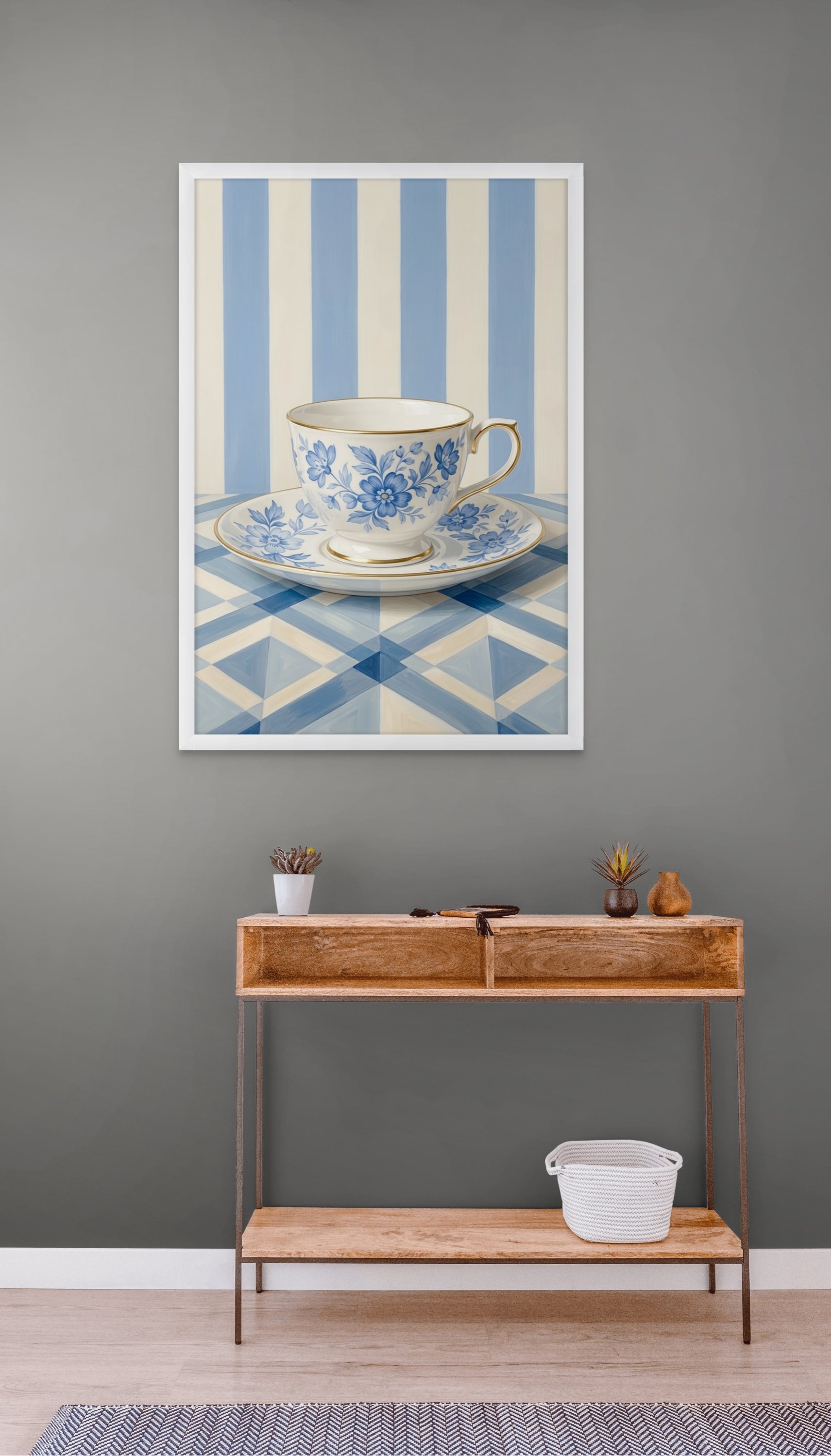 Delfts Theemoment in Pastelblauw