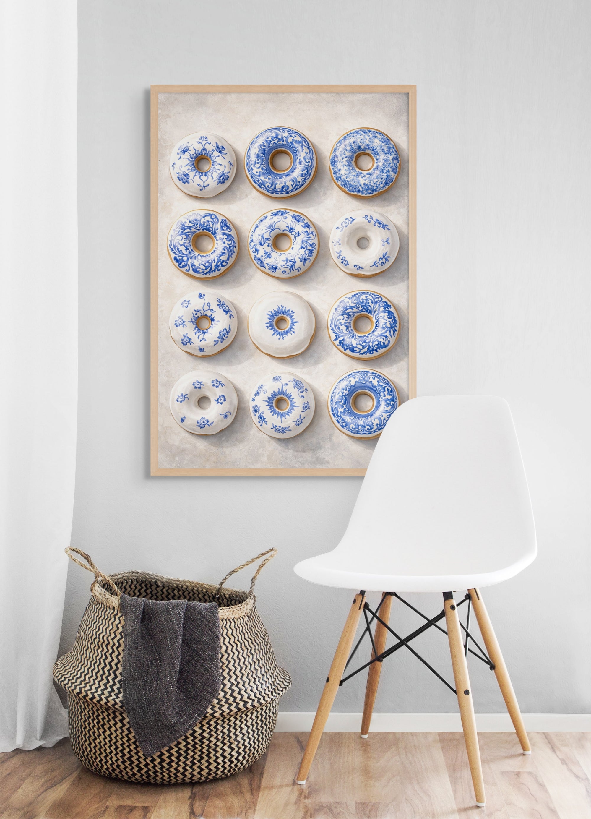 Delfts Blauw Gebak Wanddecoratie – Nederlandse Keuken Canvas Print