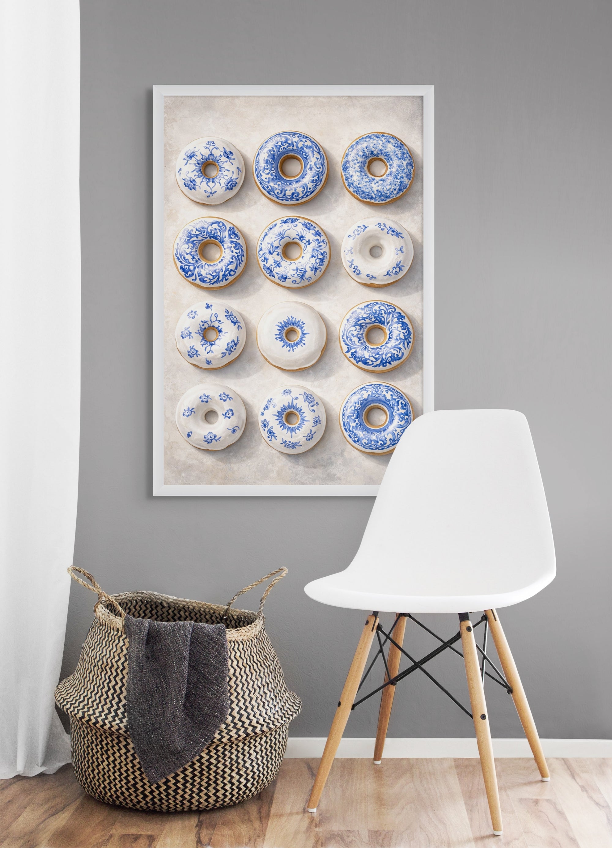 Delfts Blauw Gebak Wanddecoratie – Nederlandse Keuken Canvas Print