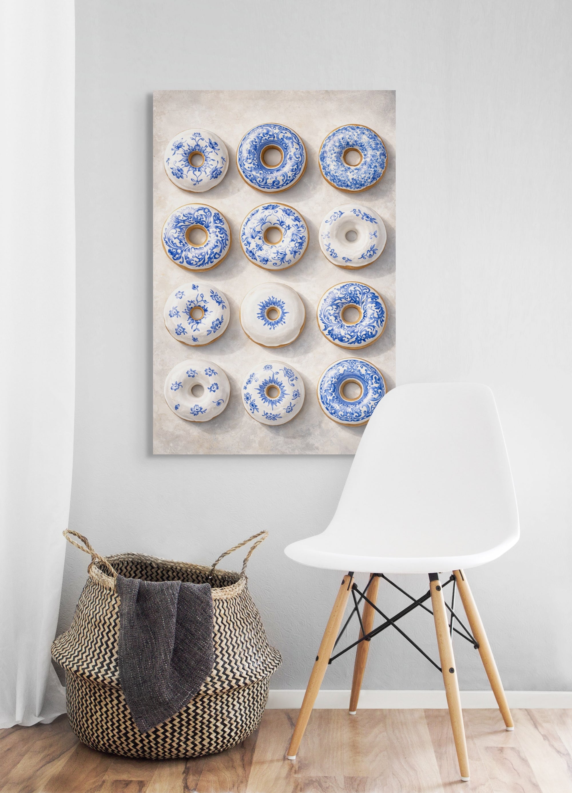 Delfts Blauw Gebak Wanddecoratie – Nederlandse Keuken Canvas Print