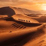 Desert Riders – ruiters over de duinen bij zonsondergang