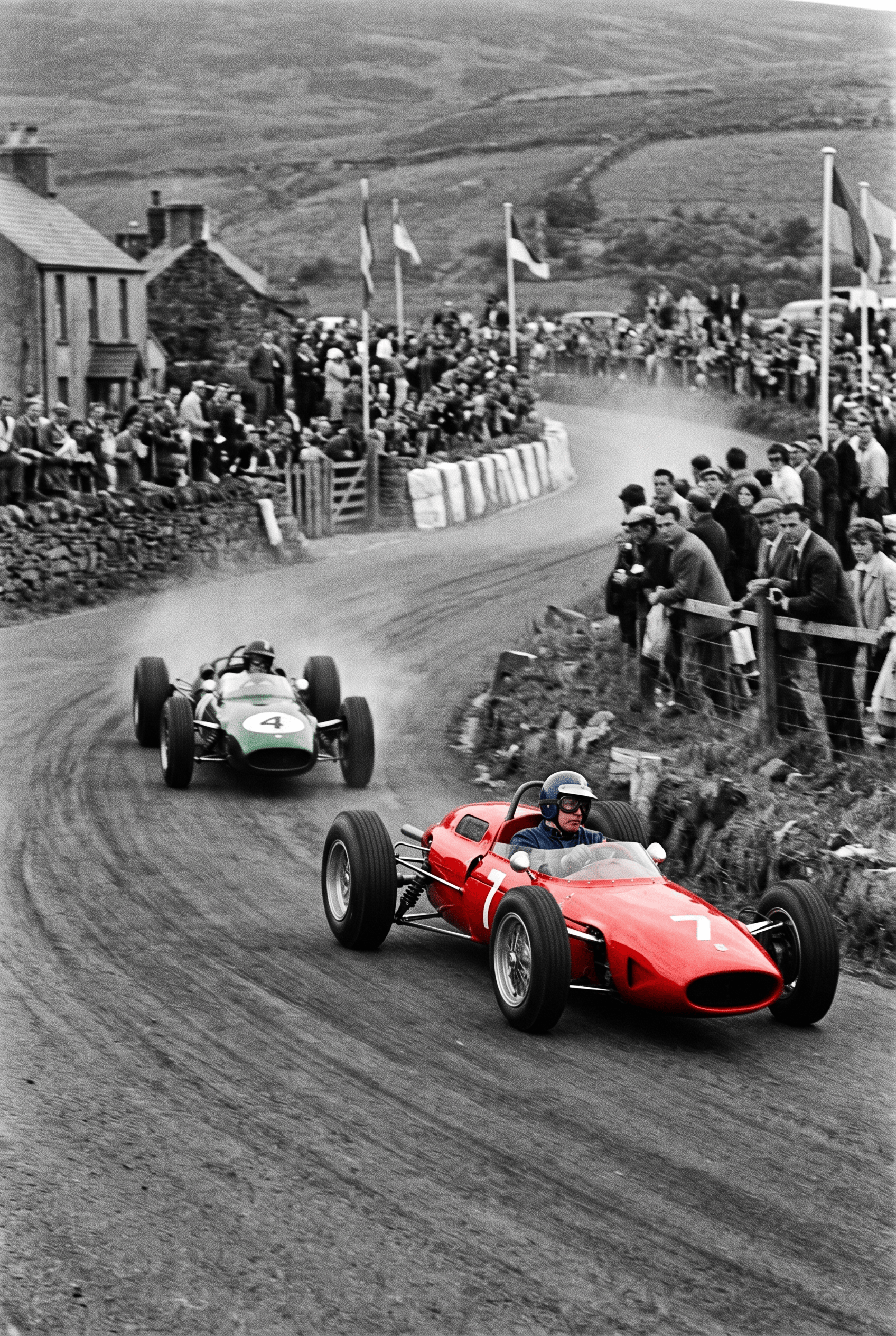 Dorpsrace – vintage motorsport wanddecoratie