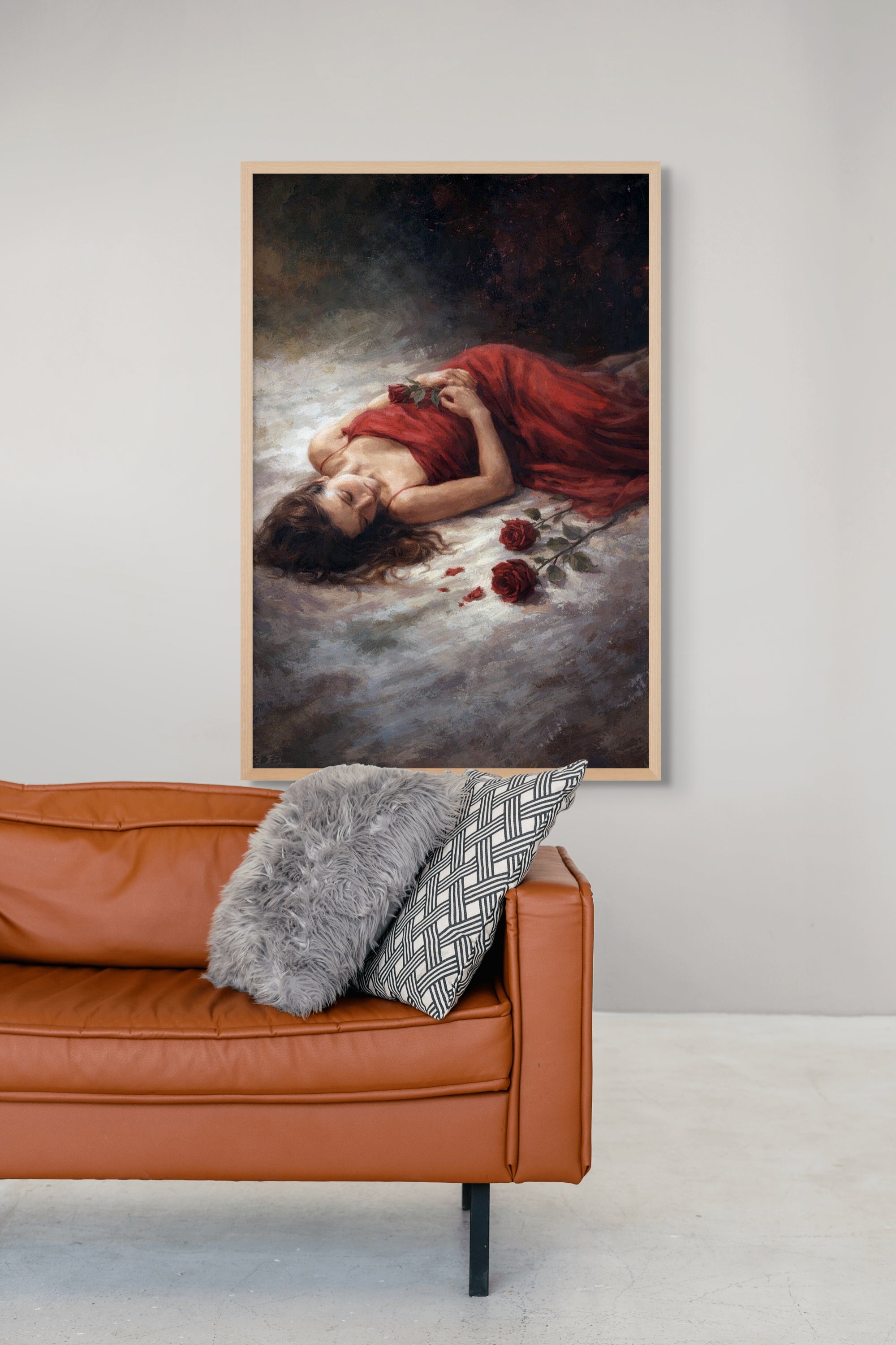 Rood Fluweel Droom Wanddecoratie – Elegant Portret Canvas Print