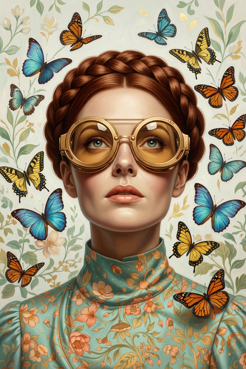Dromerig tussen Vlinders en Vintage Flair wanddecoratie met vlinders in nostalgische vintage stijl
