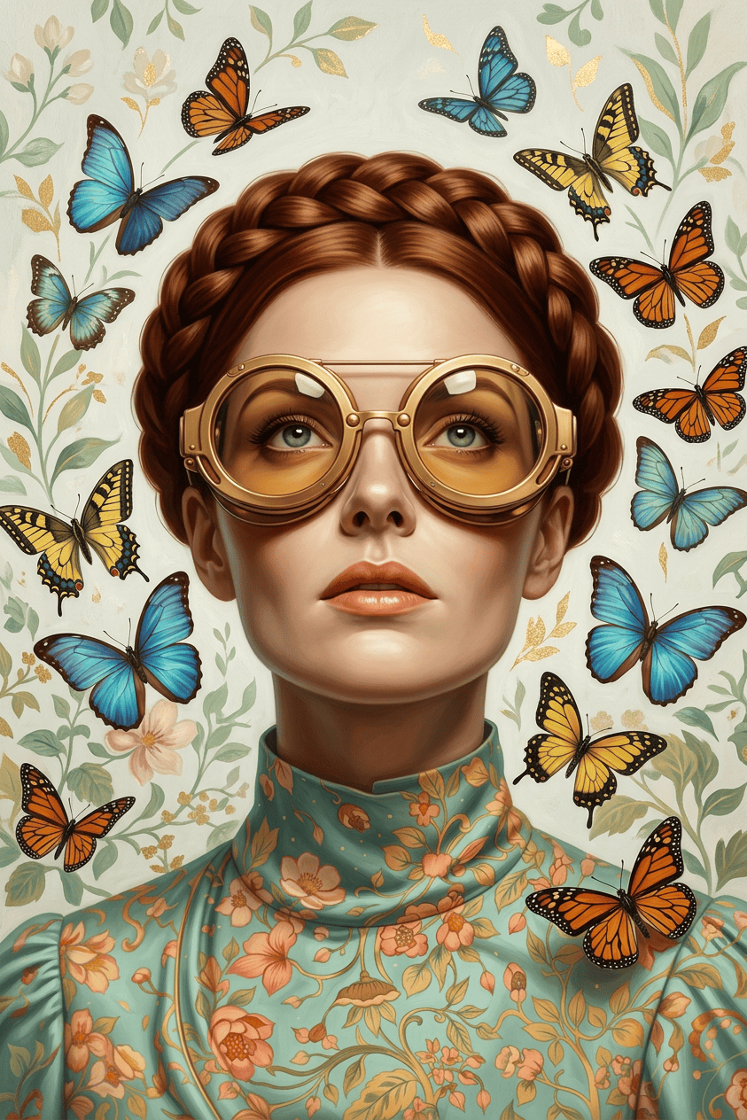 Dromerig tussen Vlinders en Vintage Flair wanddecoratie met vlinders in nostalgische vintage stijl