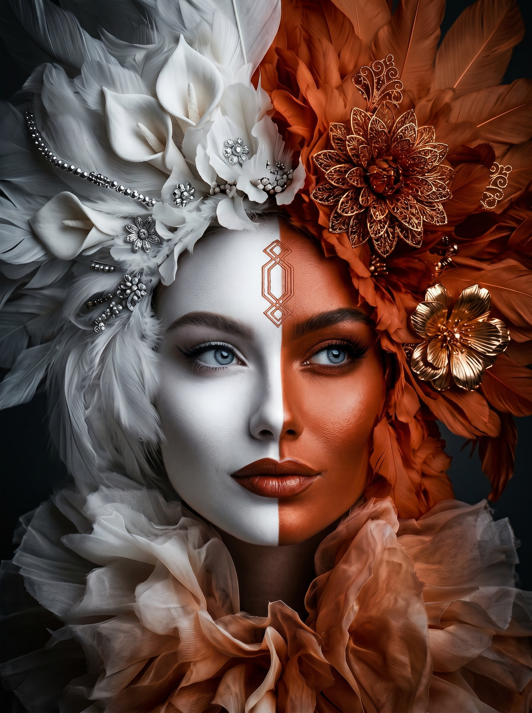 Dual Flame Muse Wanddecoratie – Sensueel Kunstzinnig Canvas Print