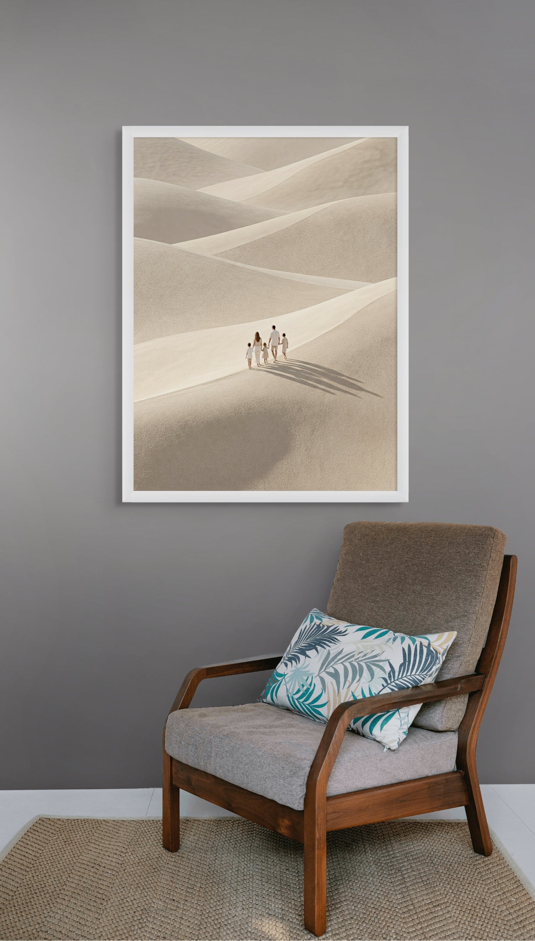 Wandeln unter Langen Schatten – Wandbild auf Leinwand, Aluminium oder Poster