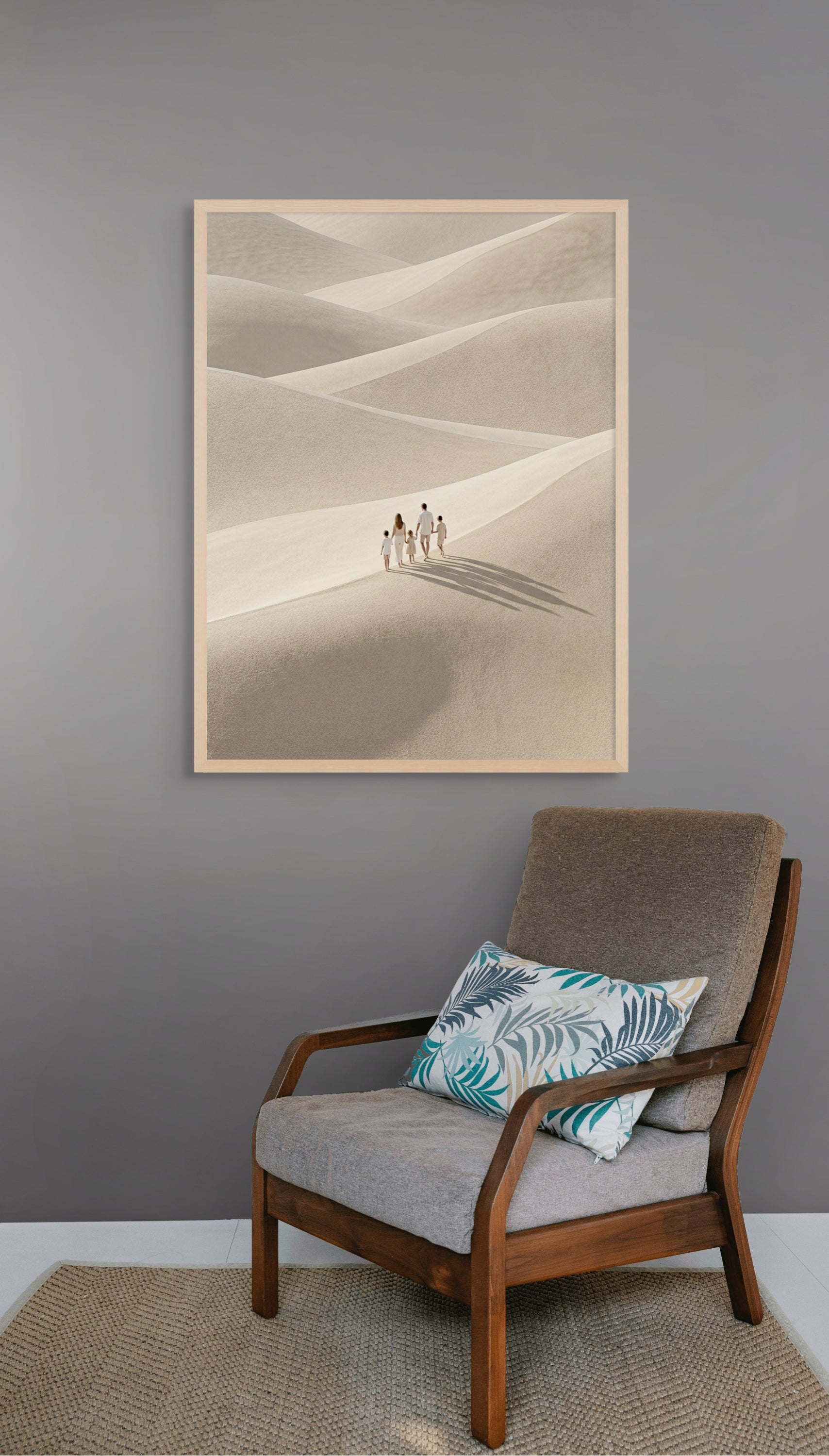 Wandeln unter Langen Schatten – Wandbild auf Leinwand, Aluminium oder Poster
