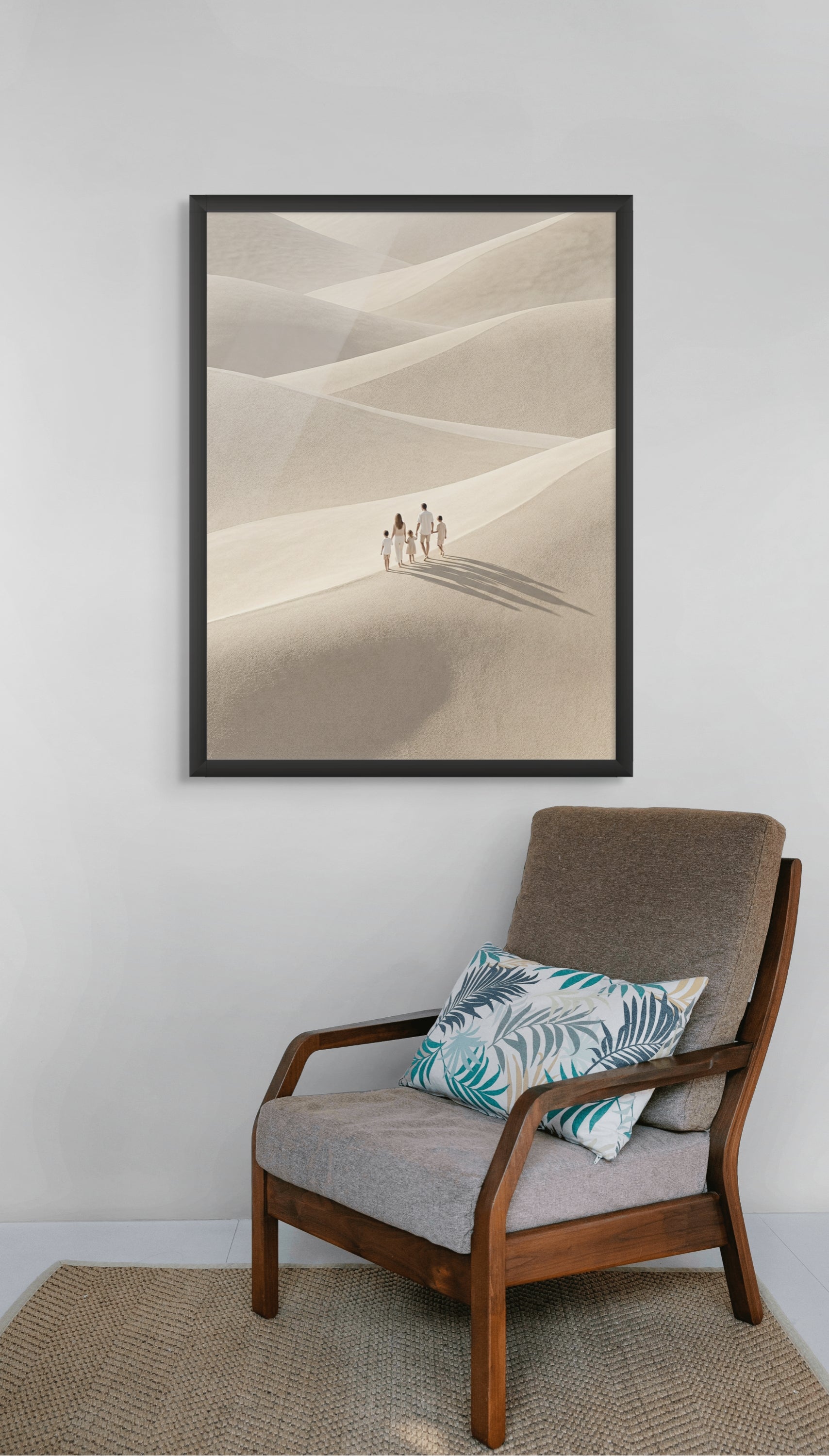 Wandeln unter Langen Schatten – Wandbild auf Leinwand, Aluminium oder Poster