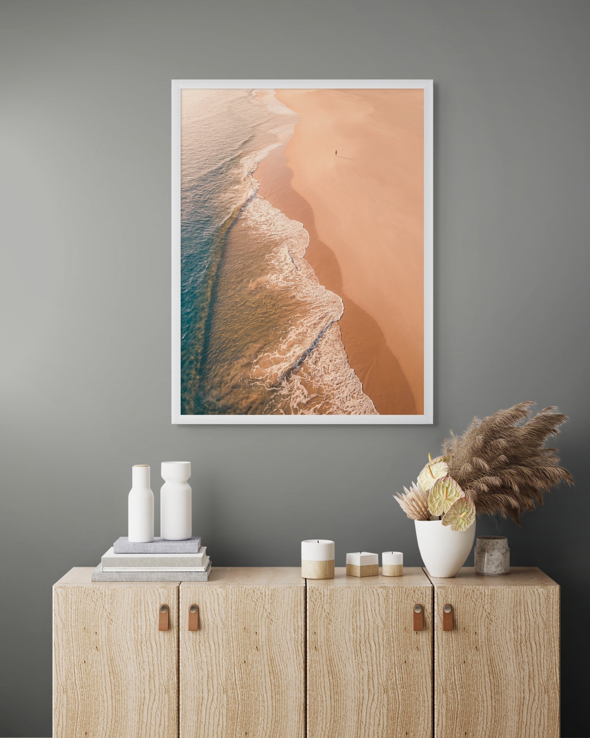 Eindeloze Kustlijn Wanddecoratie – Zee en Strand Canvas Print