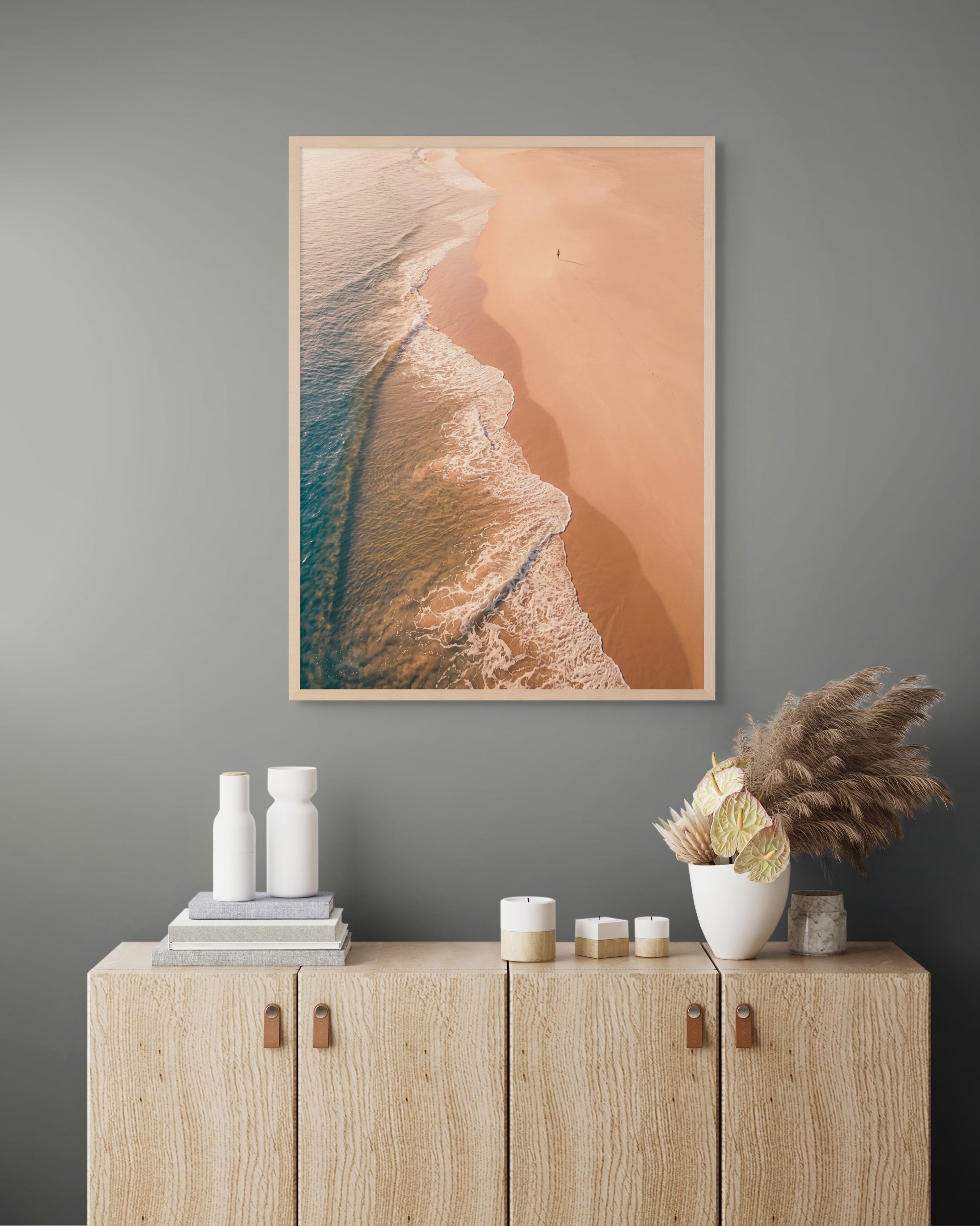 Eindeloze Kustlijn Wanddecoratie – Zee en Strand Canvas Print