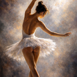 Elegante Prima Ballerina in Stralend Licht wanddecoratie met ballerina in sierlijke pose