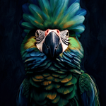 Emerald Sentinel of the Night wanddecoratie met nachtelijke uil in smaragdgroene tinten